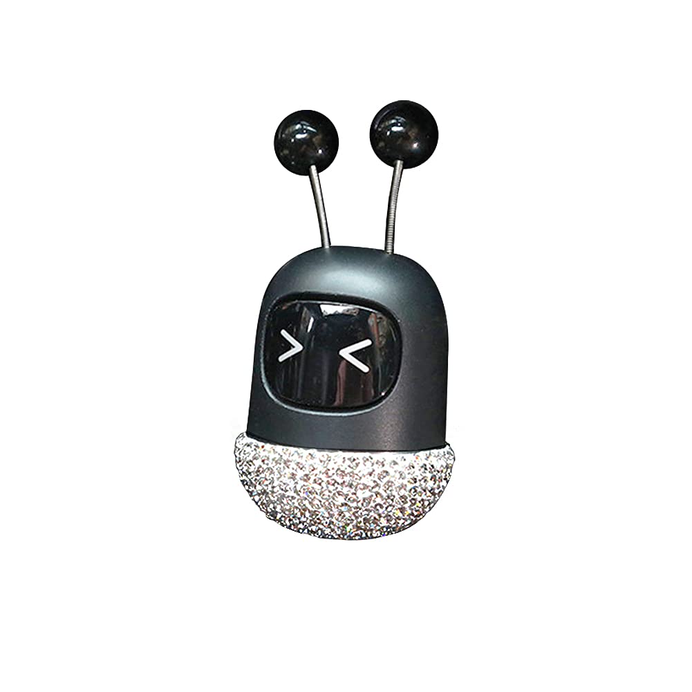 Diamond-Encrusted Car Aroma Diffuser - Robot-Shaped Air Freshener with Bingbing Design | Creative Vent Clip for Car & Home | Perfect for Relaxation, Stress Relief & Long Drives