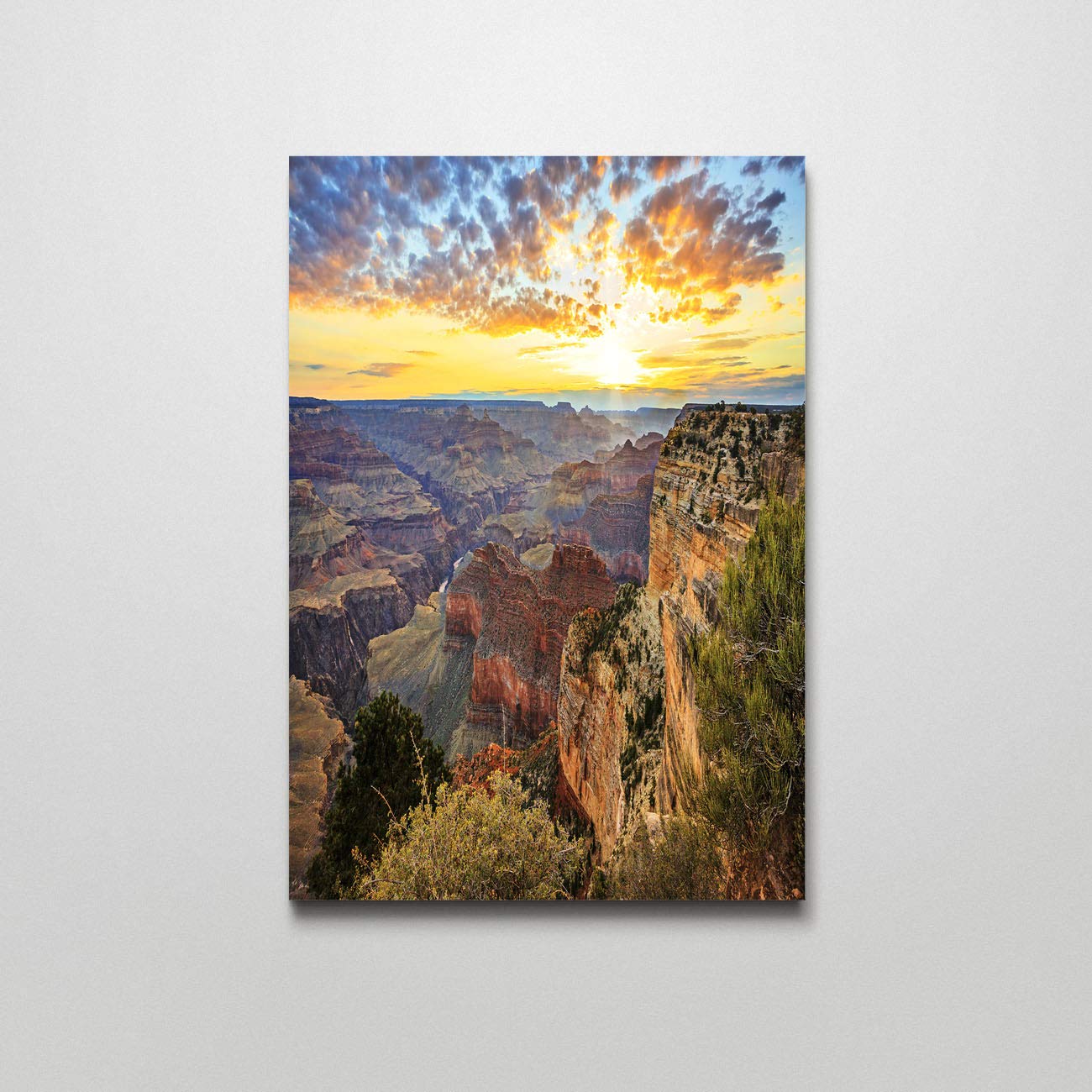 Grand Canyon Sunrise Canvas Wall Art - Modern Horizontal Landscape Painting for Home Decor - 12x16 Inches - Perfect for Living Room, Bedroom & Office Wall Decor