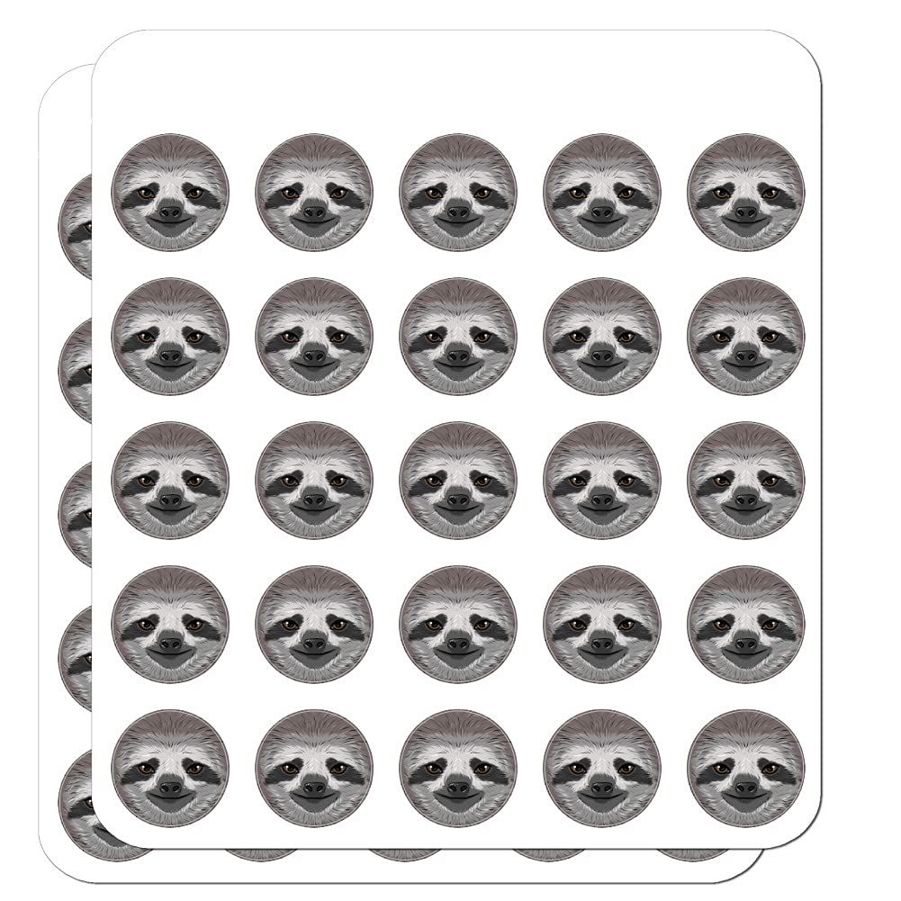 Adorable Sloth Face Planner Stickers - Cute Scrapbooking & Crafting Decals for Bullet Journals, DIY Projects & Stationery - Perfect for Planners, Calendars, Scrapbooks & Gift Wrapping