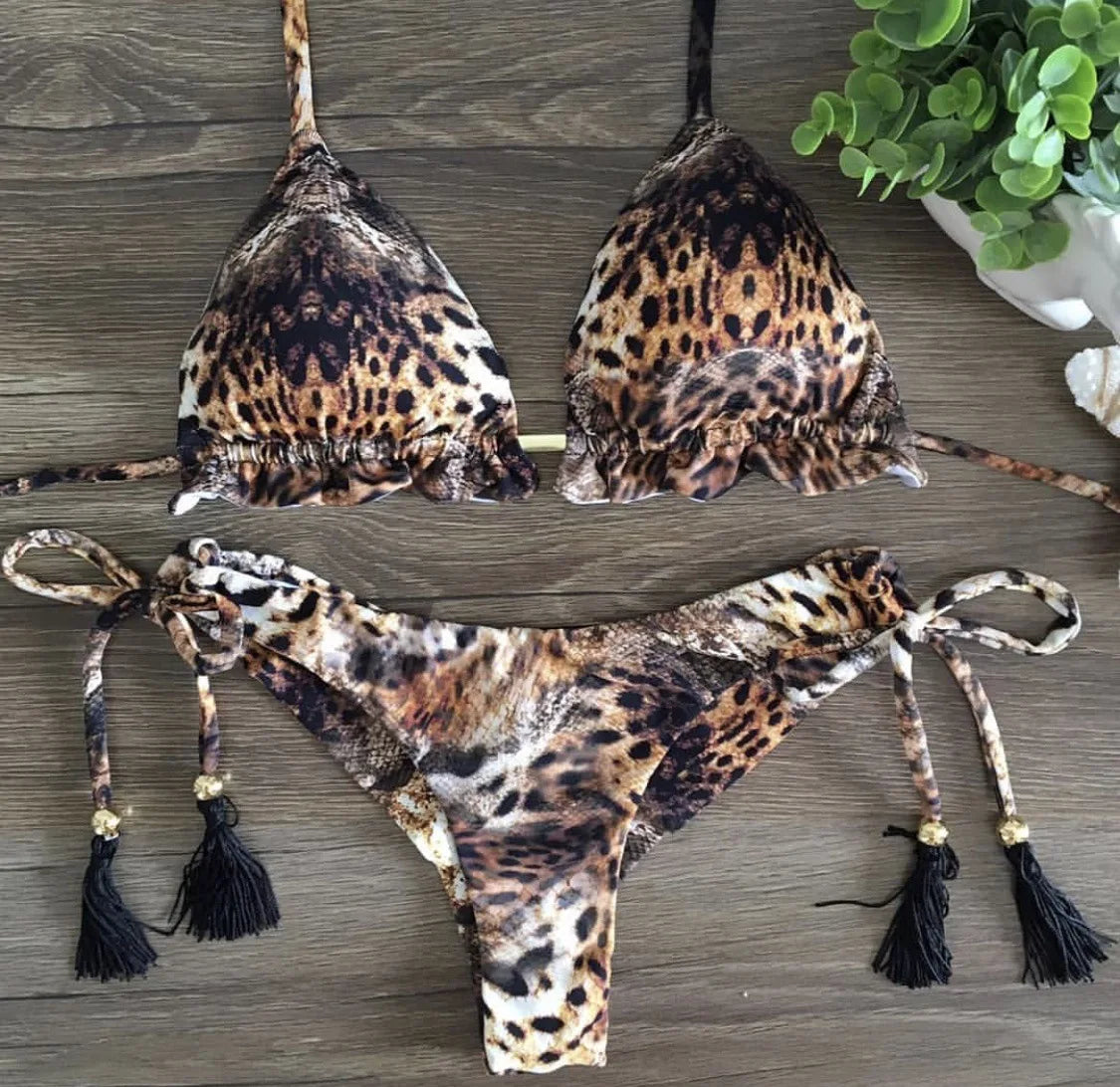 **10 Colors Sexy Push Up Bikini Set for Women - Halter Brazilian Thong Swimsuit Beachwear - Perfect for Pool, Beach, Vacation & Summer Outfits**