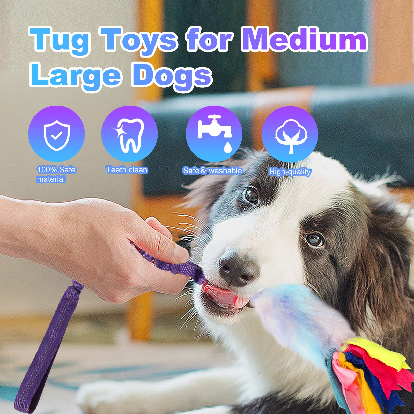 Nearly Indestructible Dog Rope Toys with Strong Squeak - Ideal for Tug of War, Interactive Training, Dental Cleaning, and Boredom Relief - Perfect for Dogs of All Ages at Home, Park, or Travel