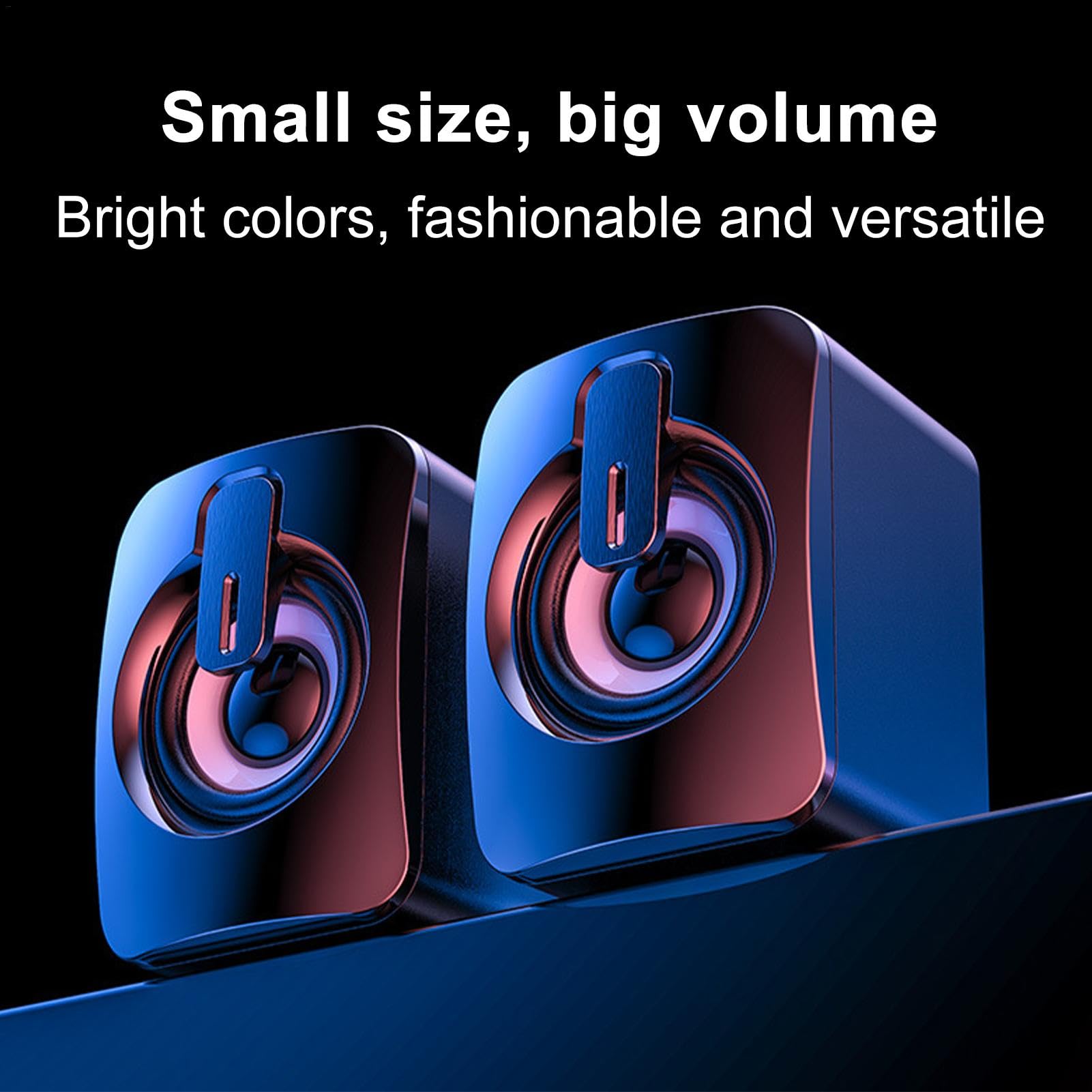 Jubepk Wired Computer Speakers with Volume Control | Compact Desktop Speakers for Home, Office, and Bedside | Enhanced Sound Quality for Gaming, Music, and Video Streaming
