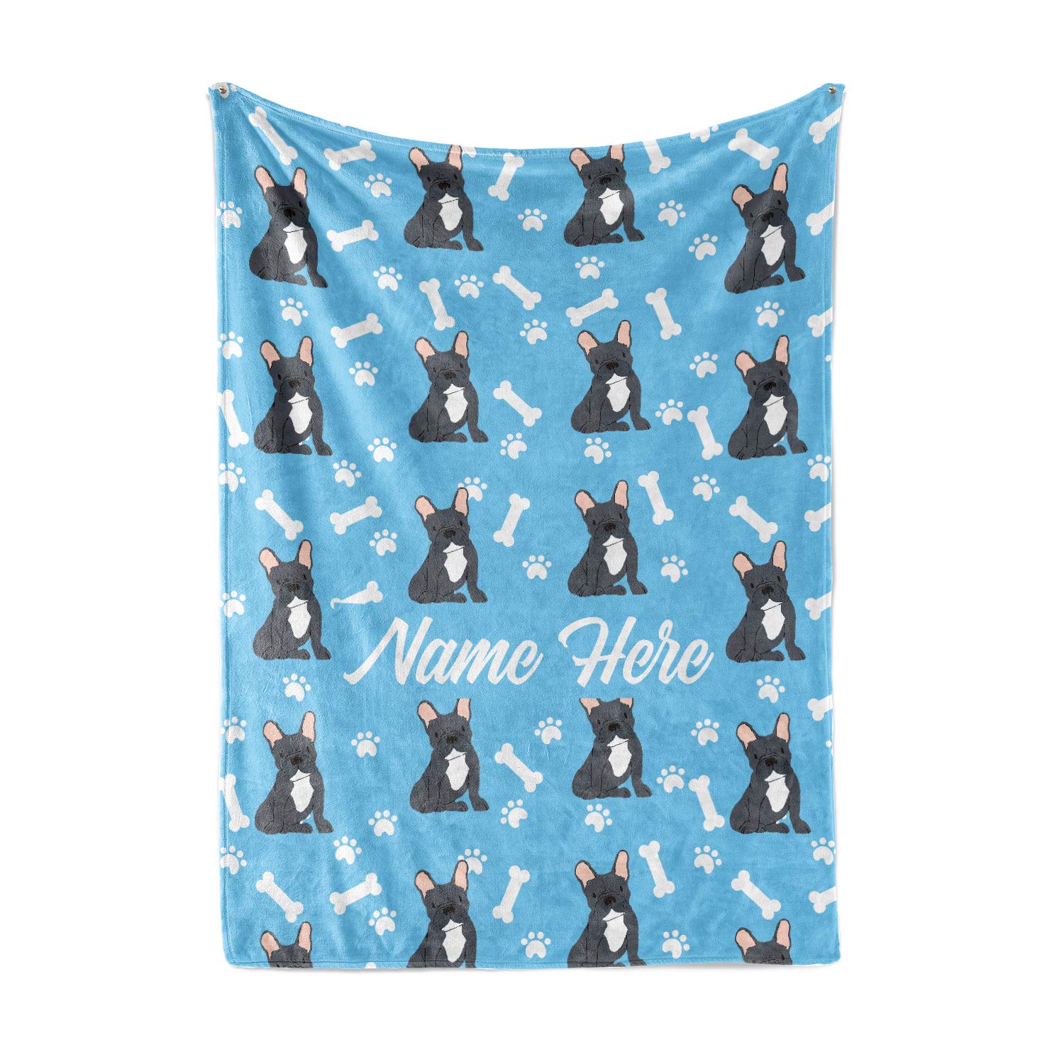 Custom Personalized Fleece & Sherpa Pet Blanket for French Bulldogs - Cozy Throw for Men, Women, Kids & Babies | Perfect Dog Lover Gift for Bedtime, Sofa & Travel Use