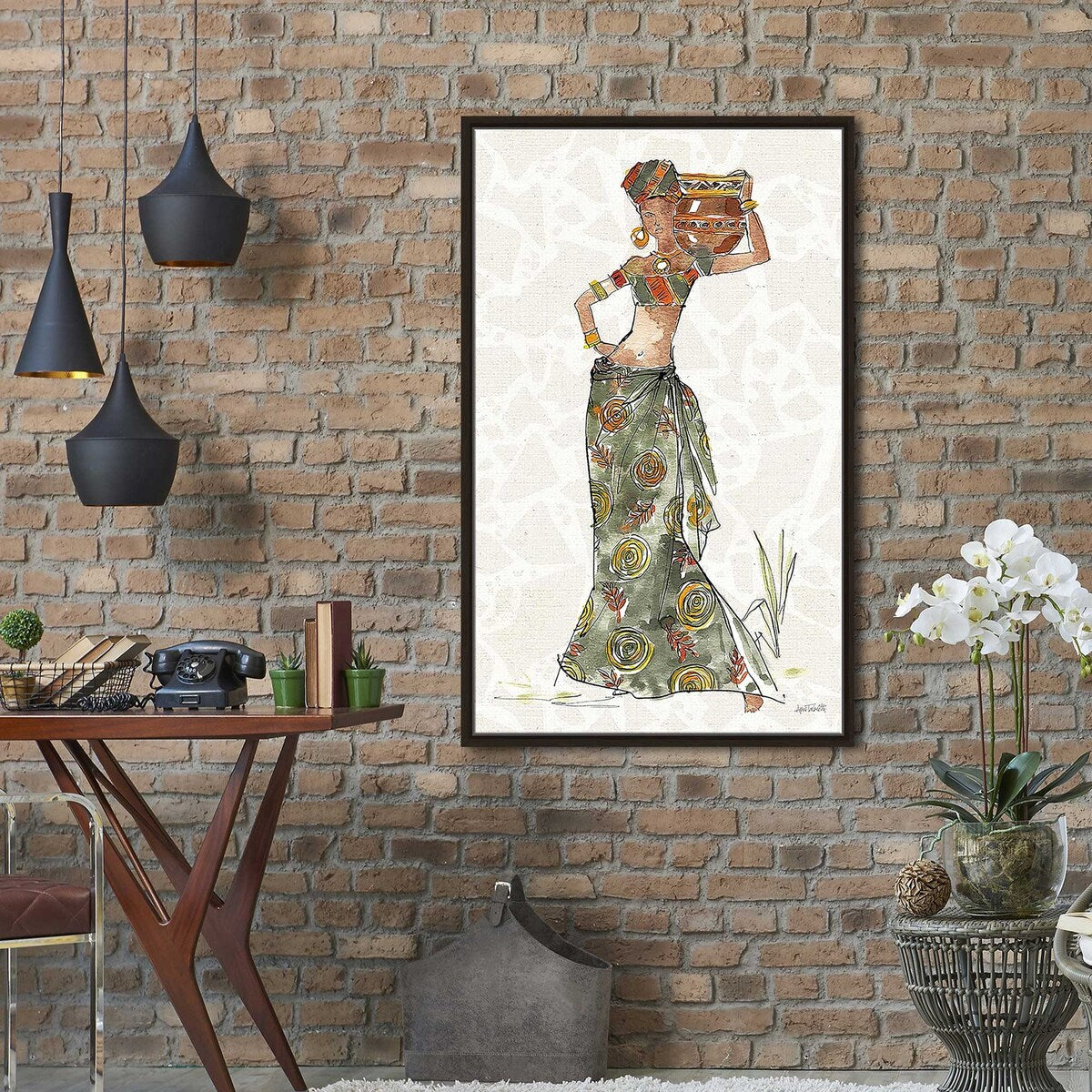 African Flair VIII Print on Floating Canvas - Stunning African Art Wall Decor for Living Room, Bedroom & Office - Perfect for Home & Commercial Spaces
