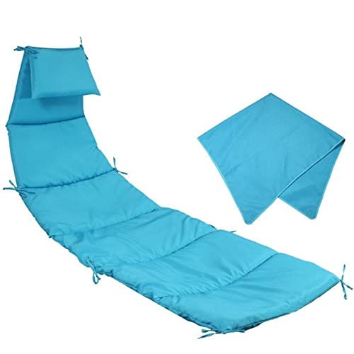 **Outdoor Hanging Lounge Chair Replacement Cushion & Umbrella - Blue - Perfect for Hammock Chairs, Patios, and Backyard Relaxation**