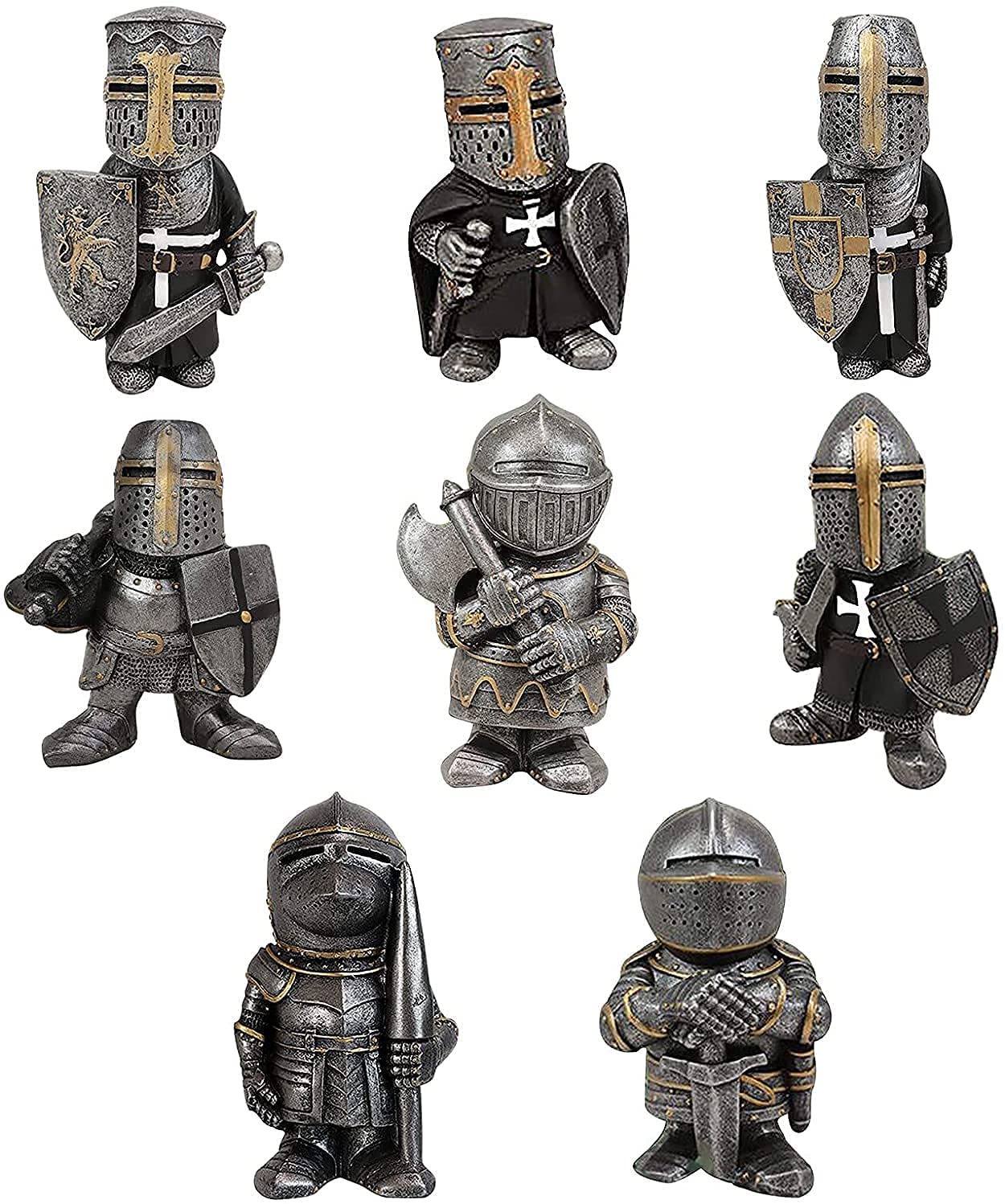 Knight Gnome Garden Statues - Outdoor Sculptures for Yard Decor & Lawn Art | Perfect for Patio, Garden, and Landscape Decoration