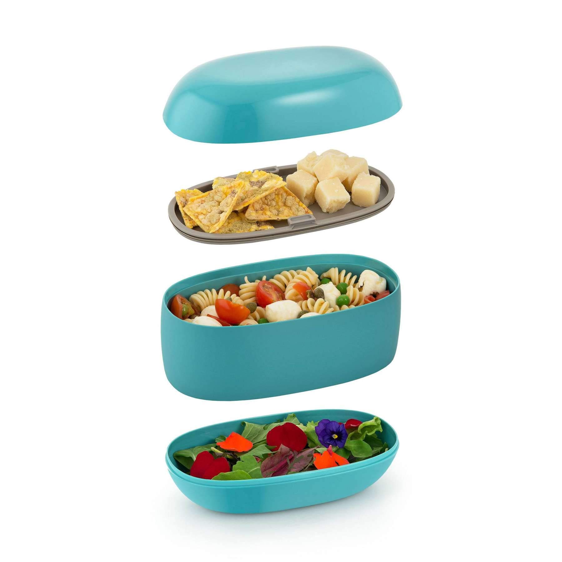 Alessi Food à Porter Portable Lunch Box - Stainless Steel, BPA-Free, One Size, Red - Perfect for Office, School, Picnics & Travel