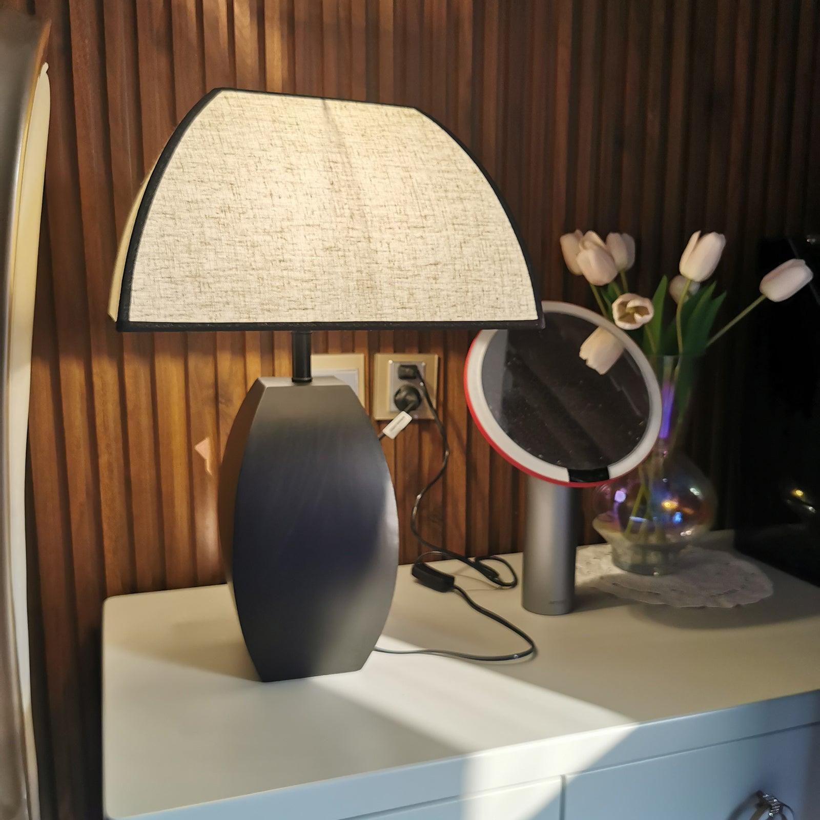 Modern Javier Black Table Lamp - Stylish LED Nightstand Lamp for Bedroom, Living Room & Office - Perfect for Reading, Decor & Ambient Lighting