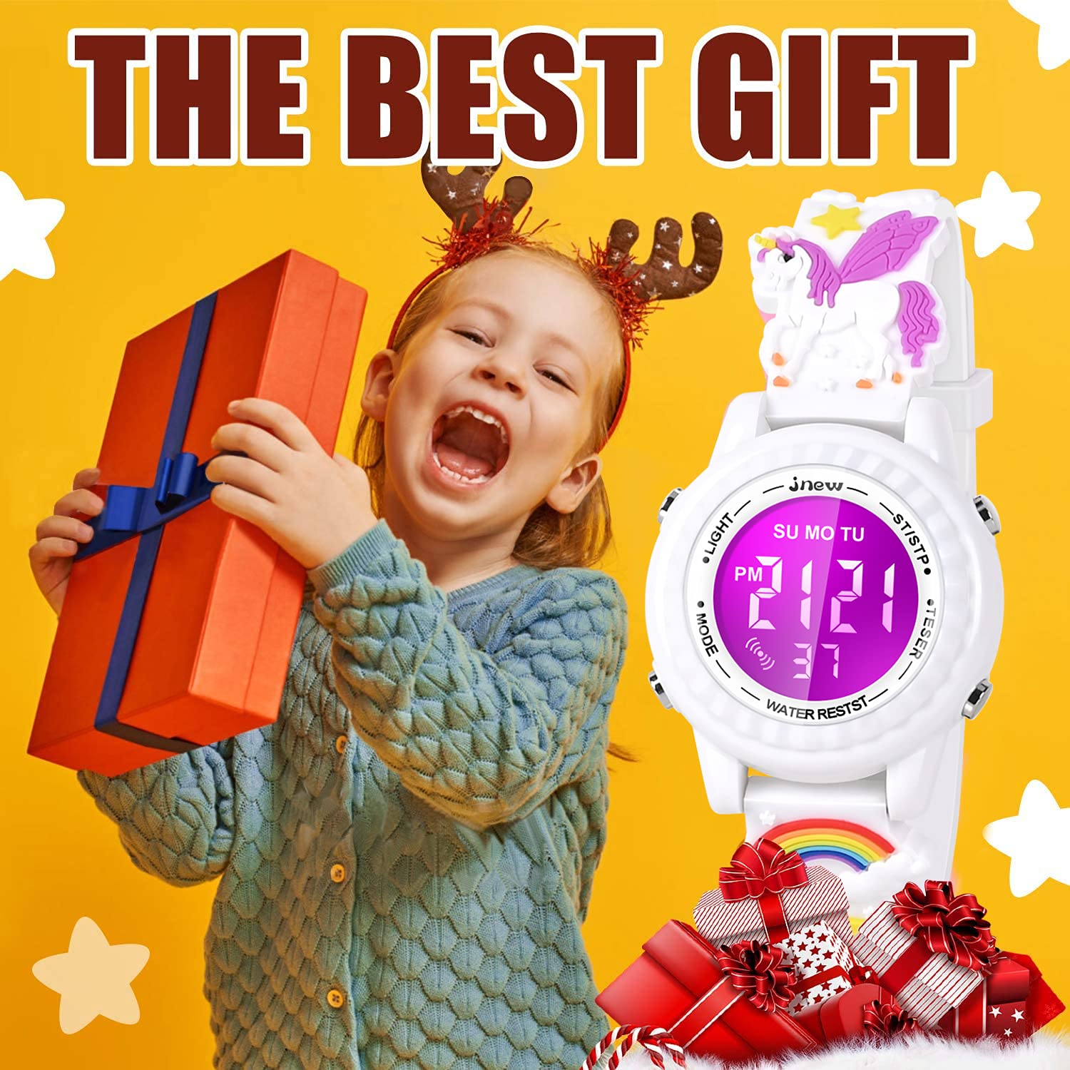3D Cartoon Waterproof Kids Watches with Alarm - Best Toys Gifts for Girls Age 3-10 | Fun & Durable Watch for Swimming, School & Outdoor Play