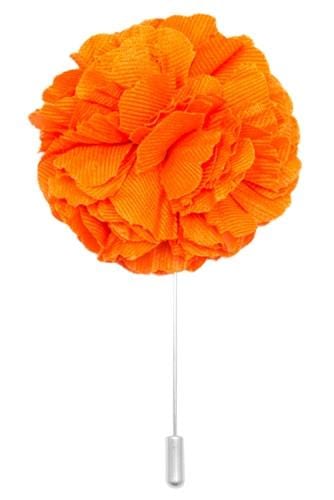 Premium Cotton Lapel Pin - Orange Tiqui Design | Stylish Accessory for Suits, Jackets & Hats | Perfect for Business, Weddings & Special Events
