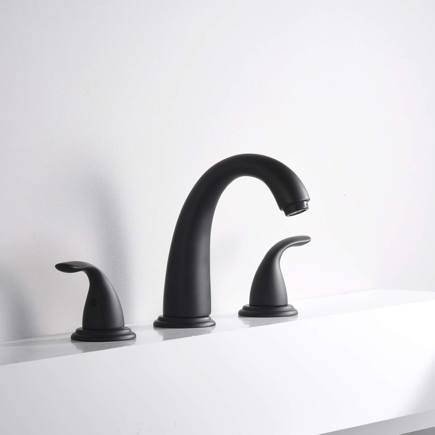 Stylish Matte Black Roman Tub Faucet with Valve - 3 Hole Deck Mount Bathtub Faucet - High Flow Waterfall Spout - Perfect for Luxury Bathrooms & Spa Retreats