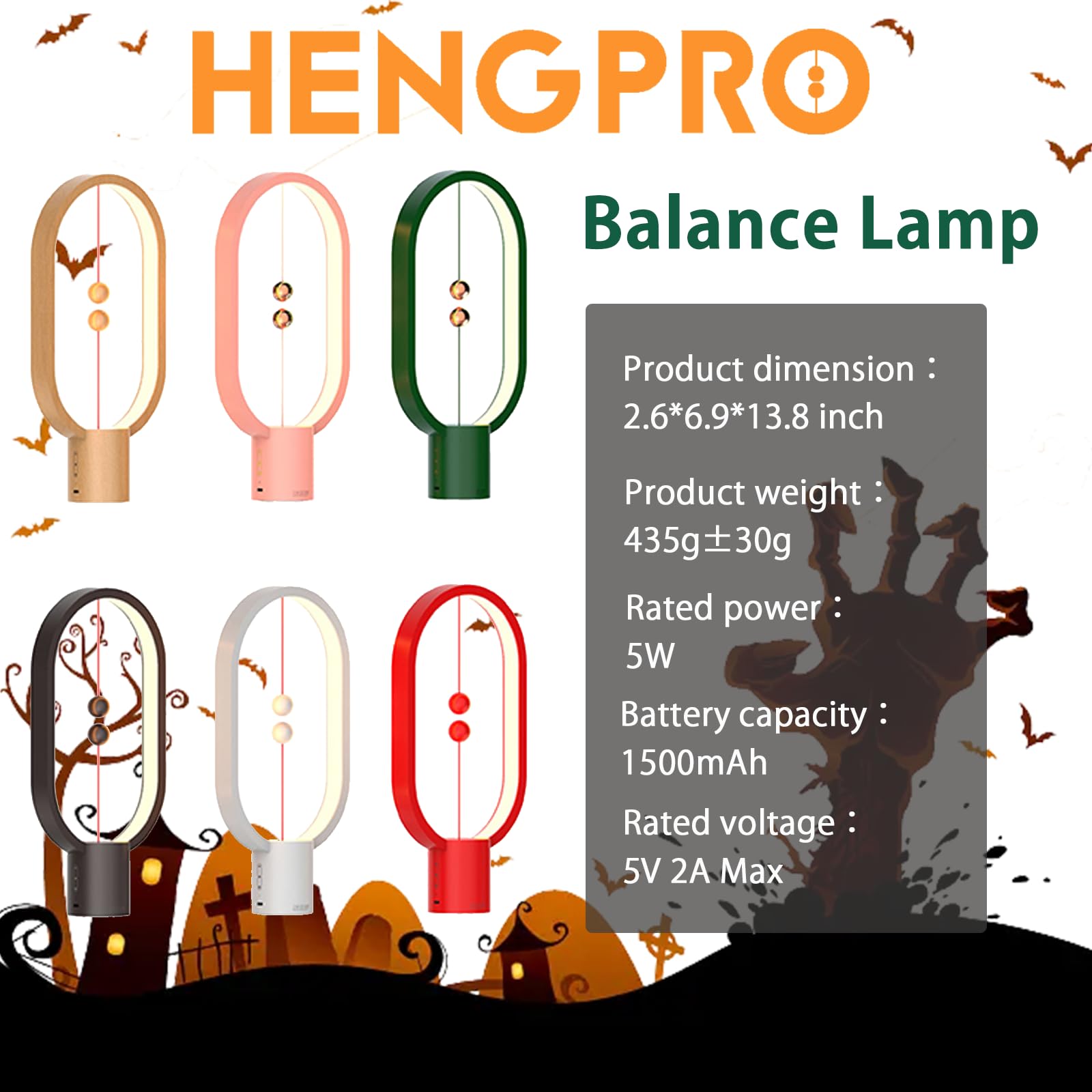 Heng Balance Light - USB Powered LED Table Lamp with Magnetic Switch, Dimmable Eye Protection Night Light for Bedside, Office & Dorm - Perfect Gift & Home Decor for Reading, Relaxation & Workspace Ambiance