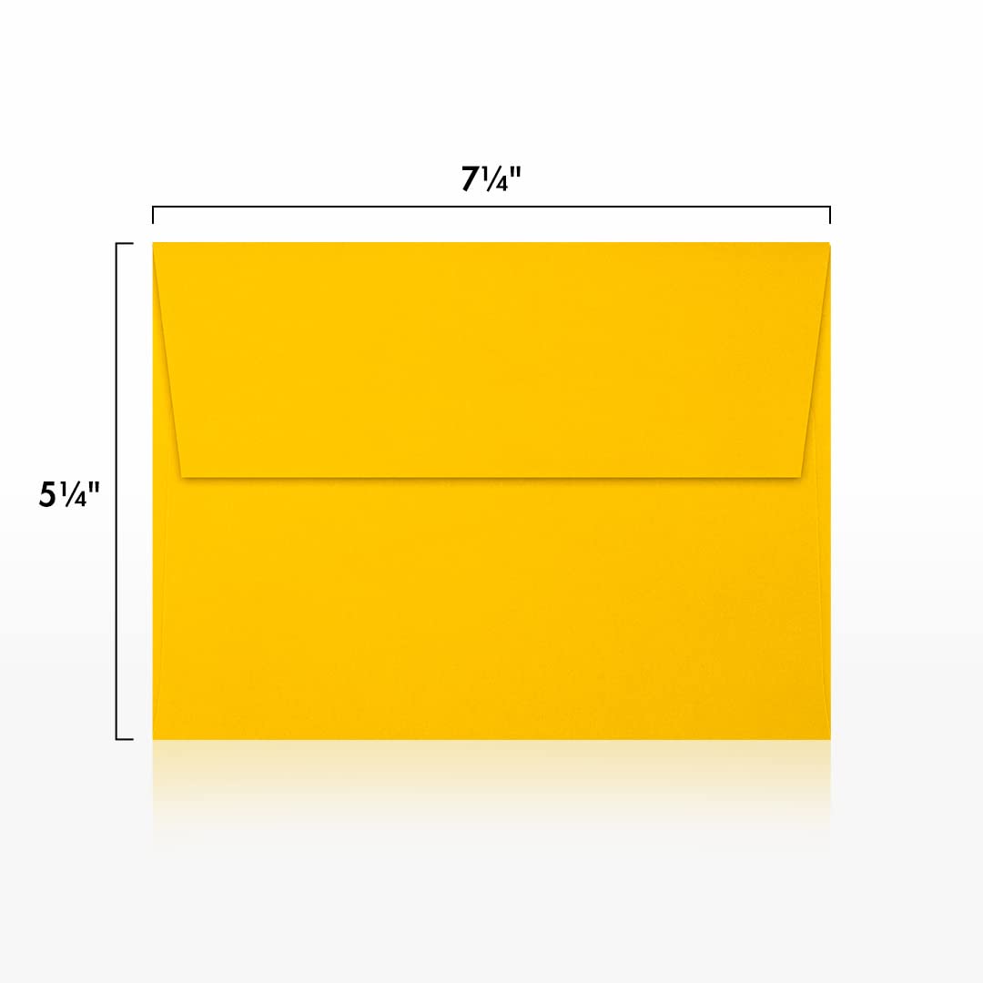 LUXPAPER A7 Printable Invitation Envelopes - 80 lb. Premium Sunflower Yellow - 5.25