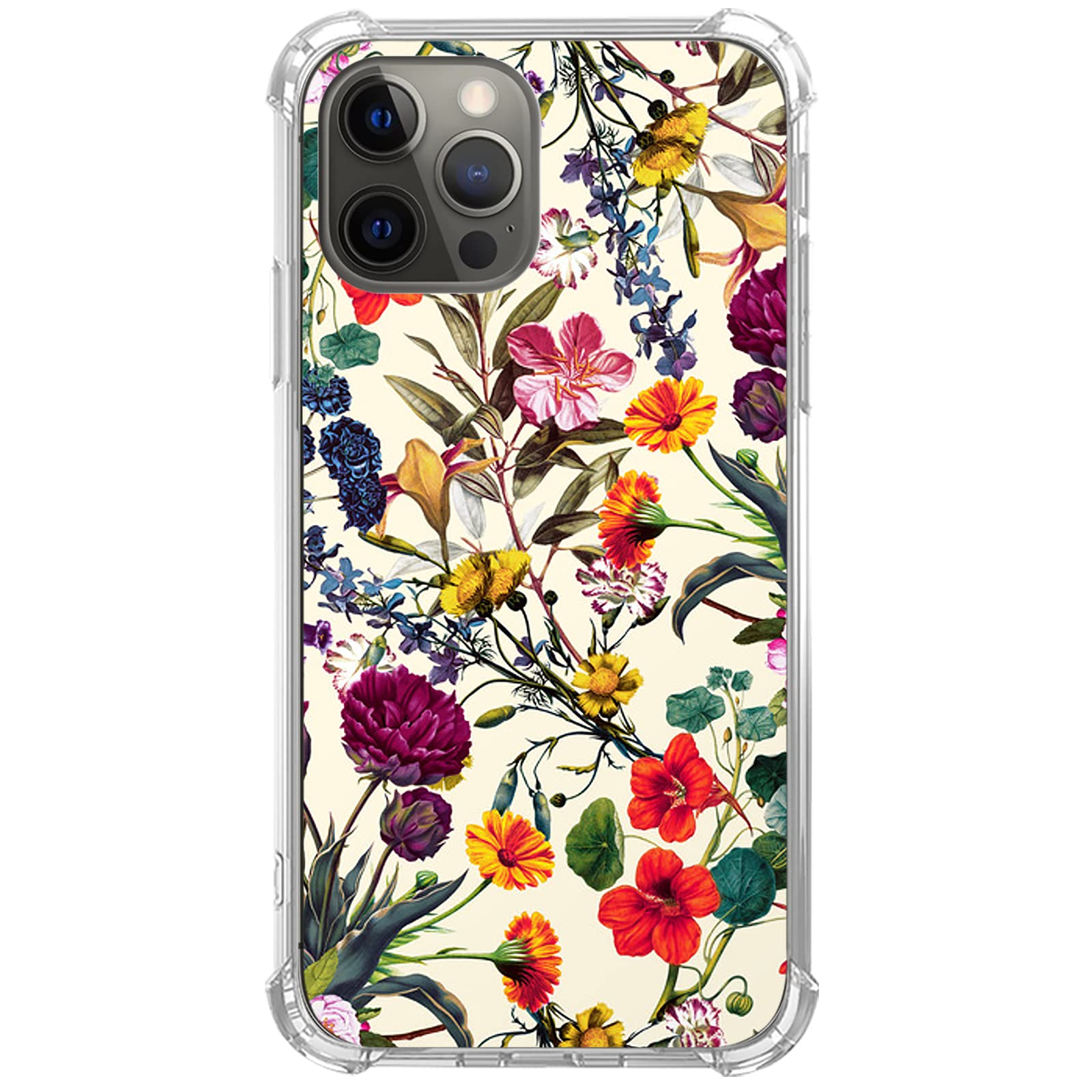 Floral Garden Phone Case for iPhone 13 Pro Max - Colorful Flower Pattern Protective Cover with Trendy TPU Bumper Design | Perfect for Spring Outfits, Outdoor Activities & Fashion Accessories