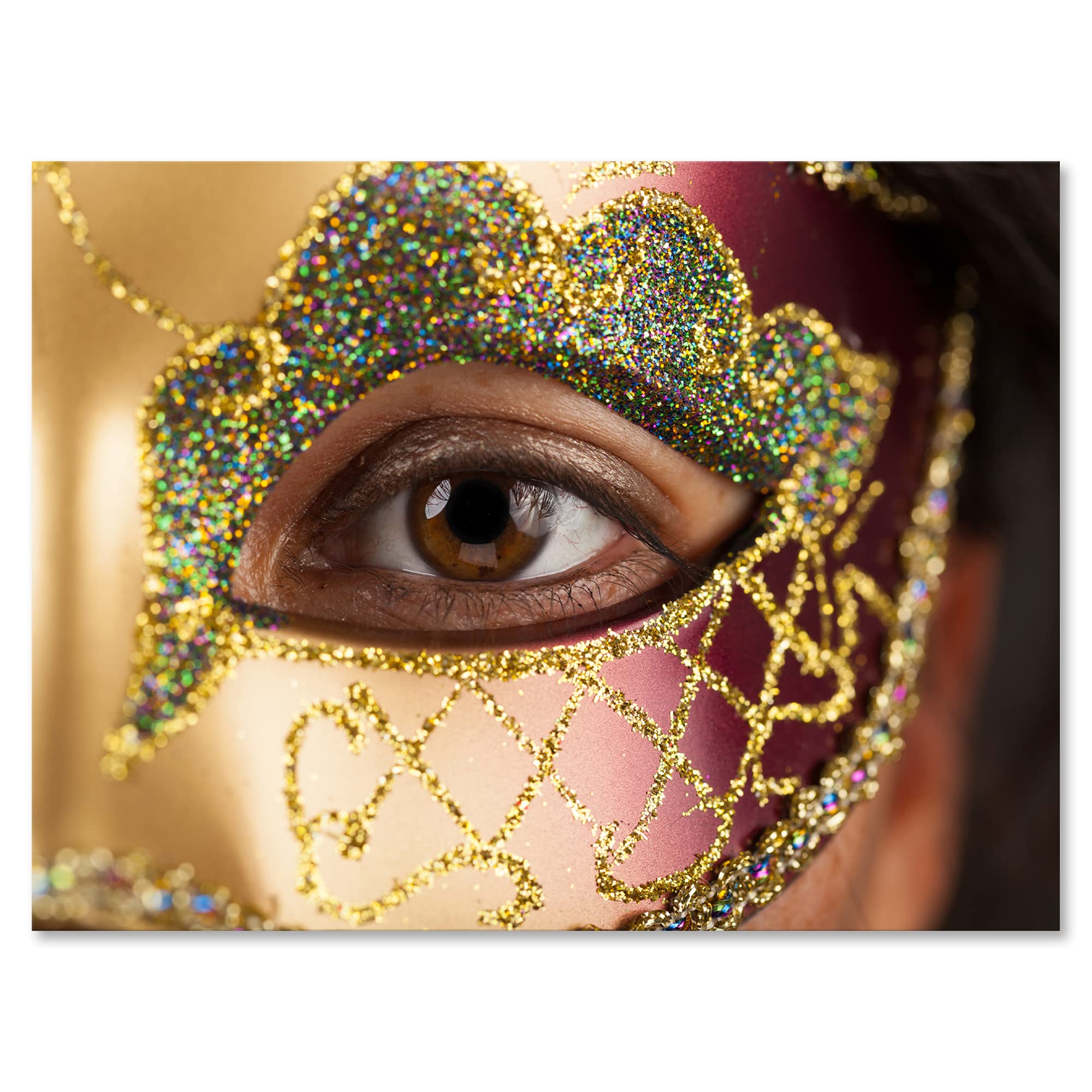 Venetian Mask Woman Modern Canvas Wall Art - Elegant Home Decor for Living Room, Bedroom & Office