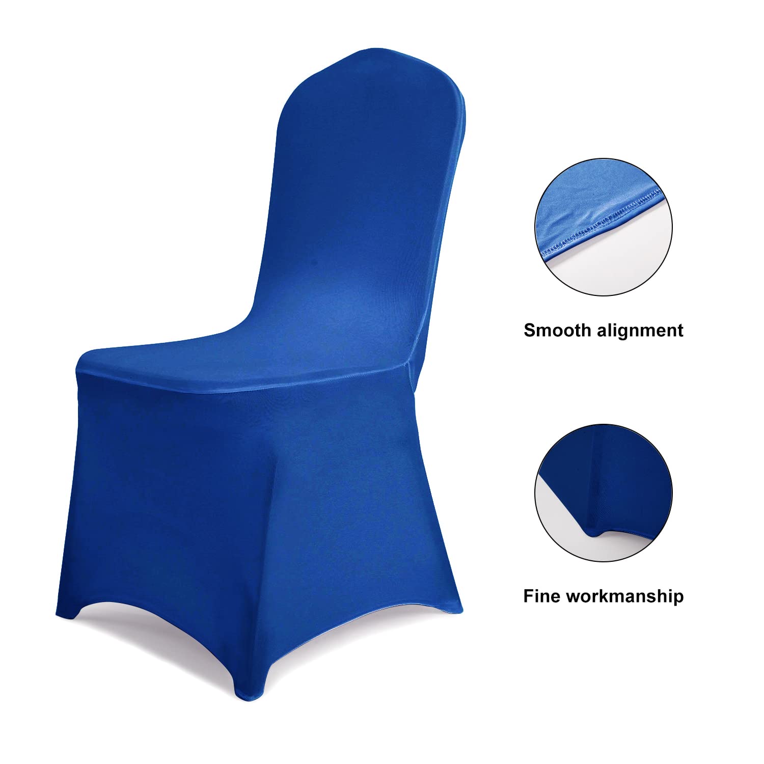20-Pack Royal Blue Stretch Spandex Chair Slipcovers - Elastic Dining Room Chair Covers for Wedding, Banquet, Party & Home Decor - Washable Fabric Protectors for Chairs, Sofas & Event Seating