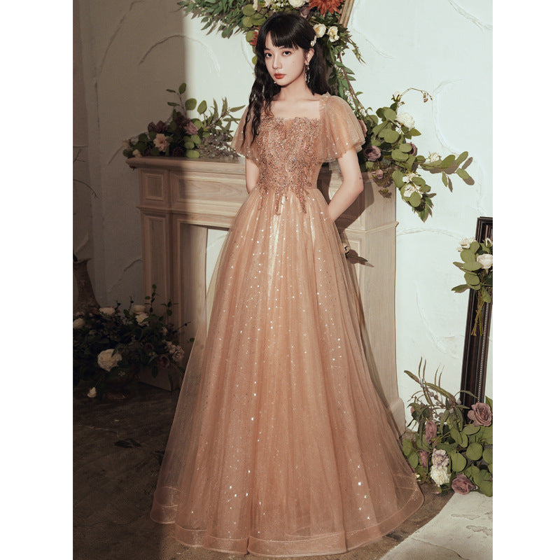 Elegant Off Shoulder A-Line Tulle Prom Dress - Shiny Evening Party Gown for Women | Perfect for Homecoming, Quinceañera & Formal Events