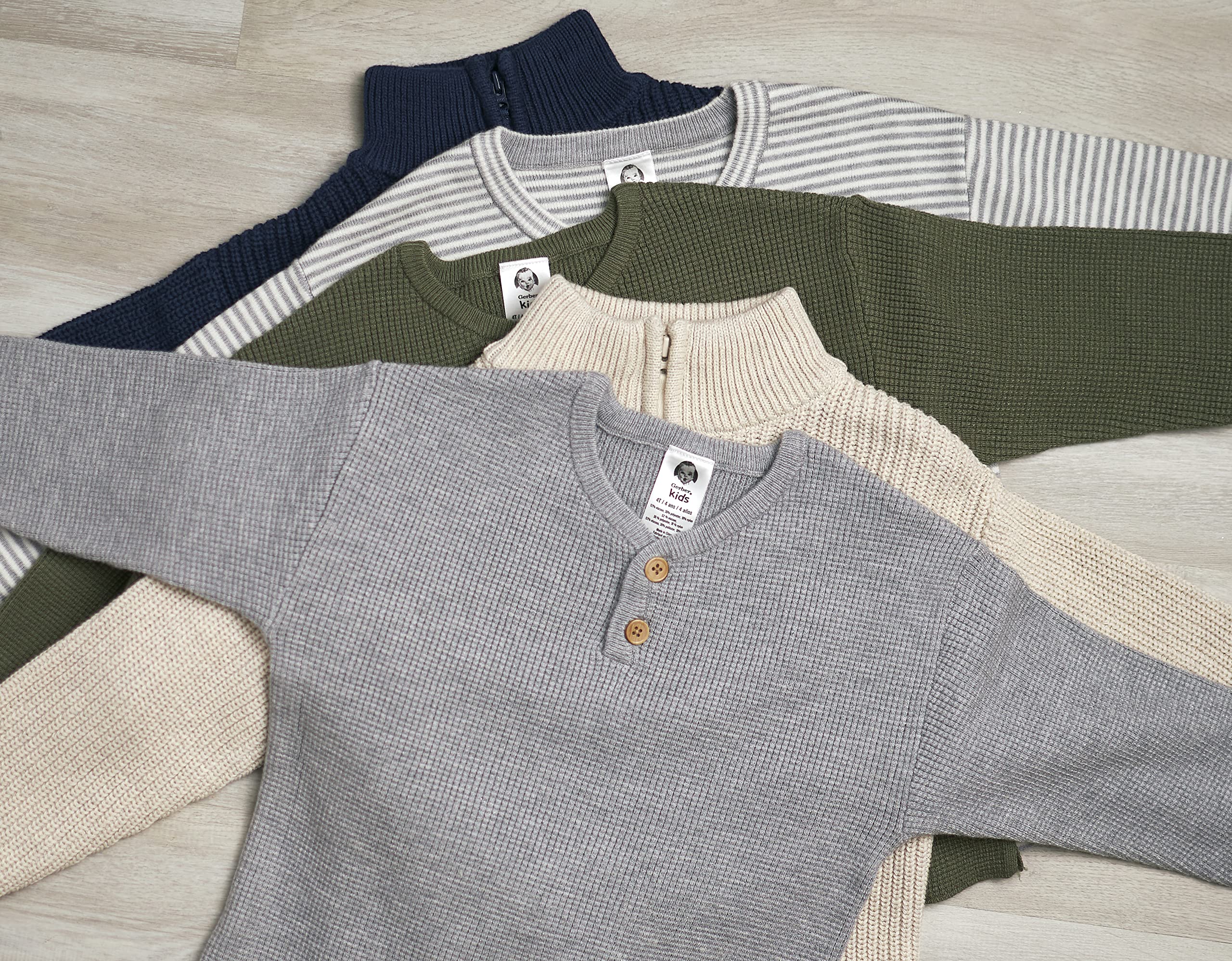 Gerber Baby Boys' Zip Front Sweater - Soft Cotton Cardigan for Infants & Toddlers - Perfect for Playdates, Daycare & Cool Weather Outings