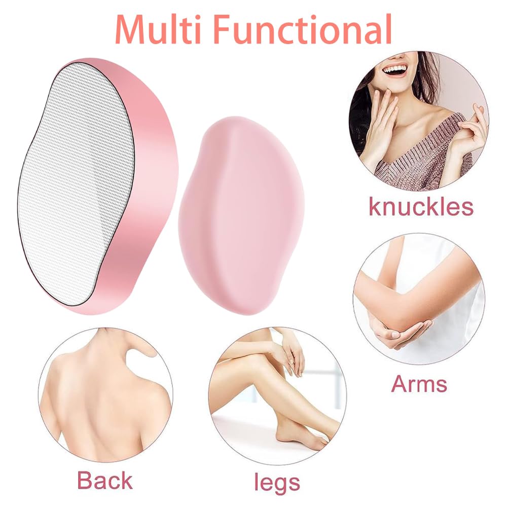 Fapiwen Crystal Hair Remover for Women & Men - Painless Hair Removal Device for Arms, Legs & Back | Magic Exfoliating Epilator Tool | Perfect for Smooth Skin at Home, Travel & Salon Use (Pink)