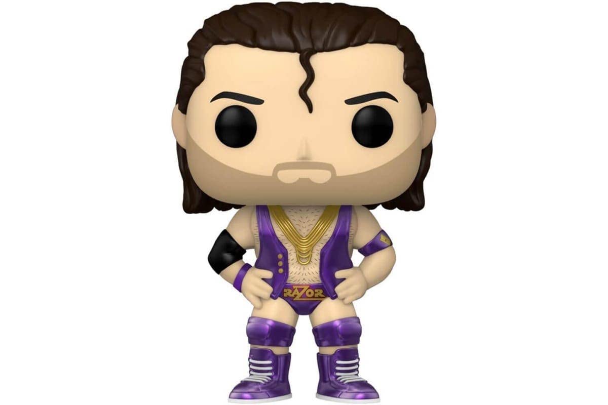 WWE Razor Ramon Exclusive 3.75 Inch Purple Metallic Action Figure #47 - Collectible Wrestling Toy for Display & Play Battles