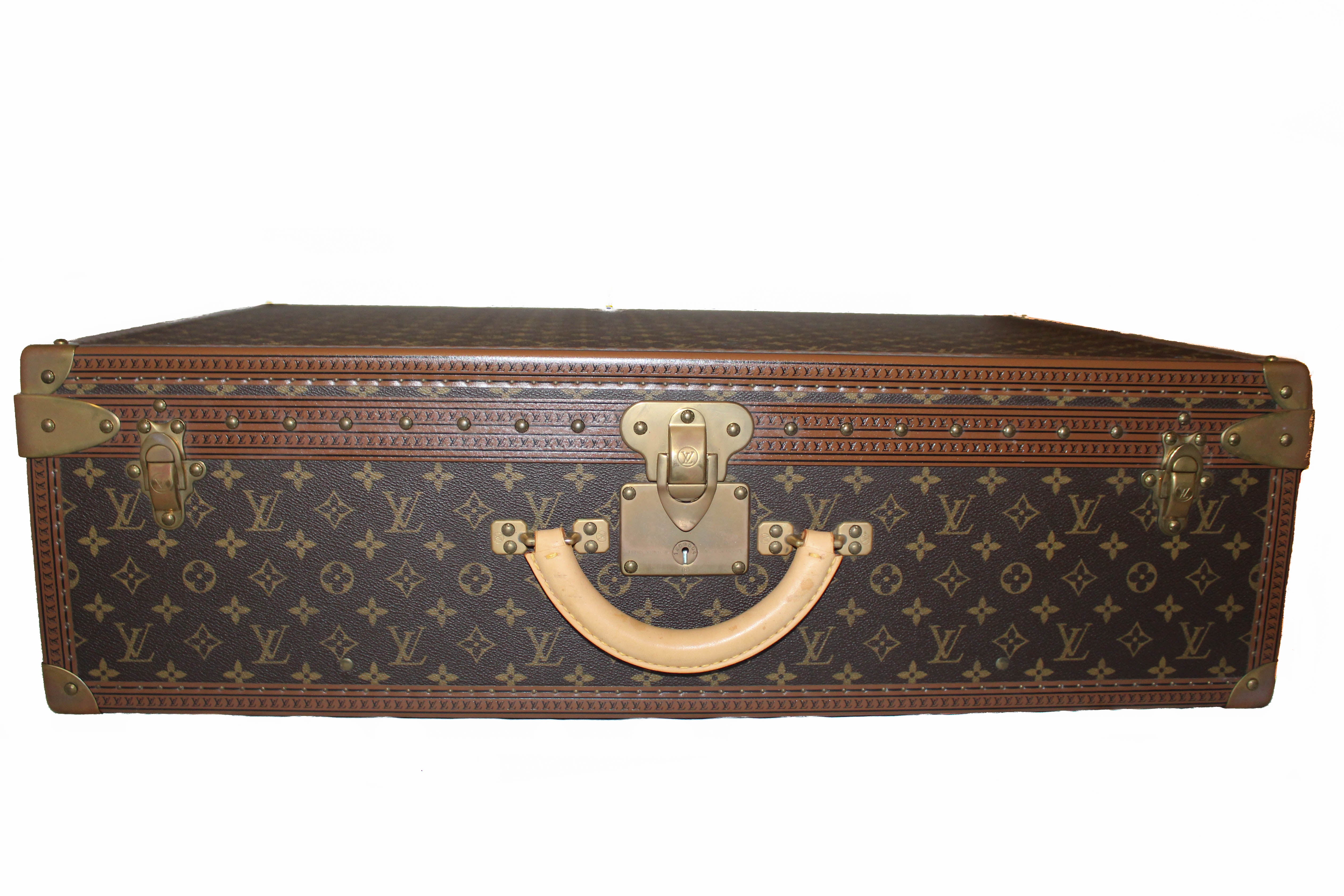 Authentic Louis Vuitton Monogram Alzer 75 Trunk Hard Case Suitcase - Luxury Travel Luggage for Business Trips & Vacations
