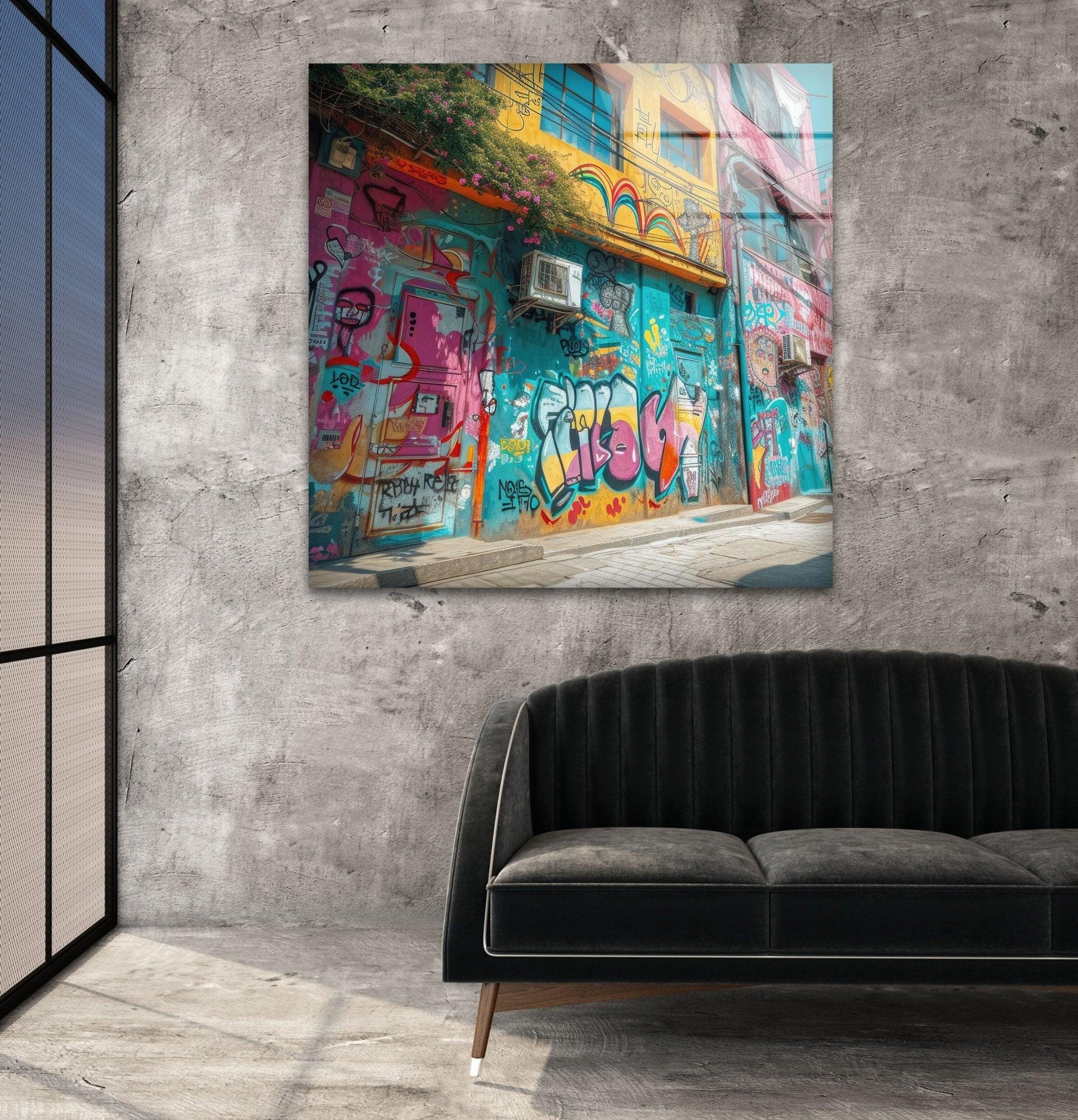 Banksy Graffiti Glass Wall Art - Modern Urban Street Art Decor for Living Room, Bedroom & Office - Unique Gift for Art Lovers