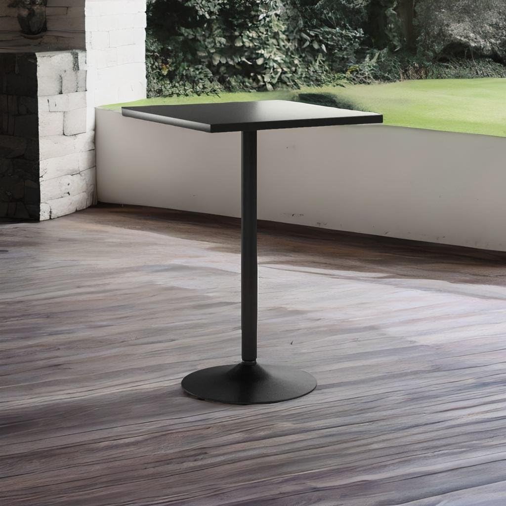 Ergode Compact Wood Obsidian Square Dining Table 23.62x23.62 Inch - Modern Minimalist Design for Small Spaces, Kitchen Nook, Breakfast Corner & Studio Apartments