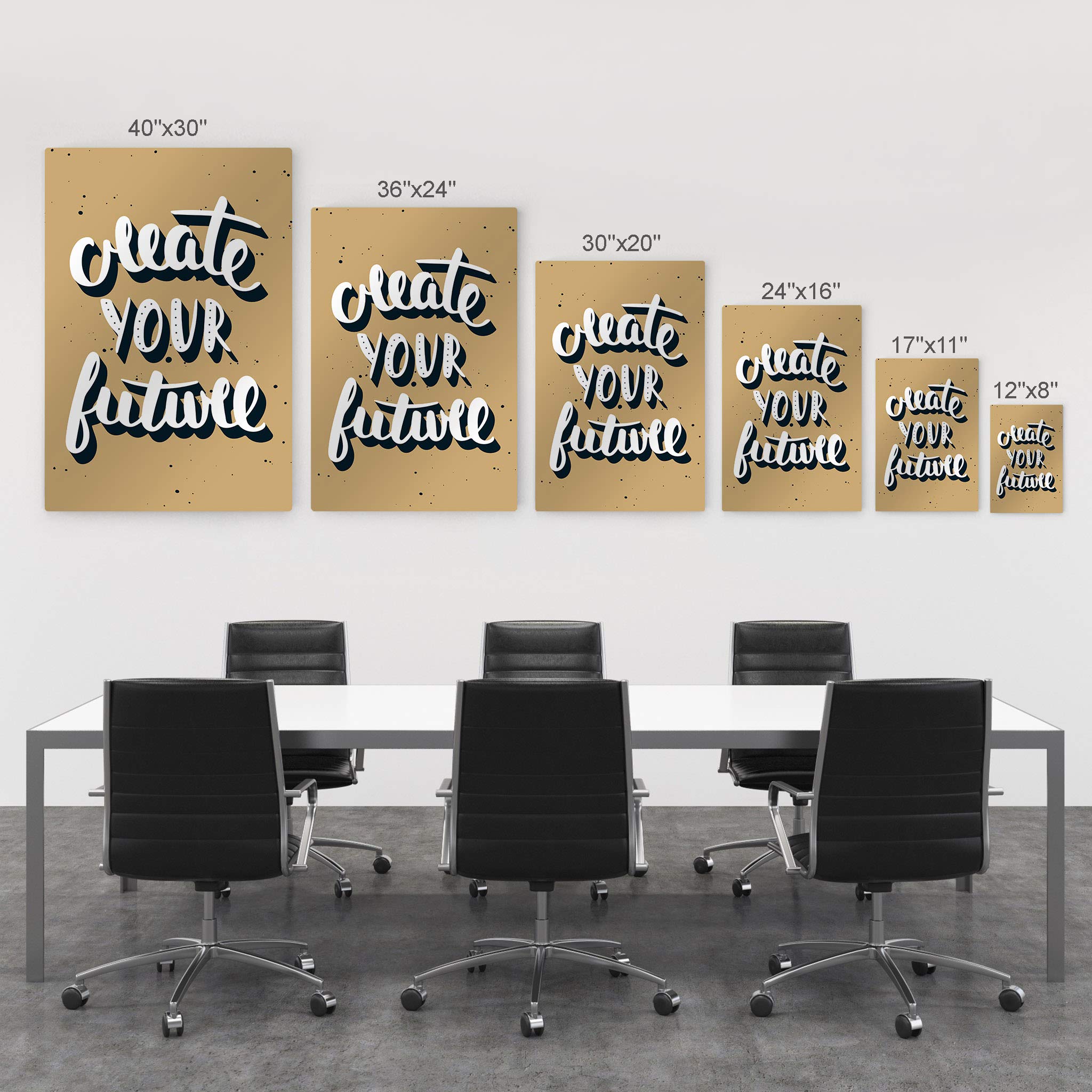 Smile Art Design - Motivational Metal Wall Art with Modern Hand Lettering, Inspirational Entrepreneur Quote Print (40x30) - Perfect for Office, Living Room Decor & Gift Ideas - Ready to Hang for Home or Workspace Motivation