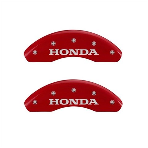 MGP Caliper Covers for Honda - Red Brake Caliper Covers Set of 4 (Front & Rear) | Engraved Design | High-Performance & Custom Look for Car Enthusiasts | Perfect for Street Racing, Car Shows & Vehicle Upgrades