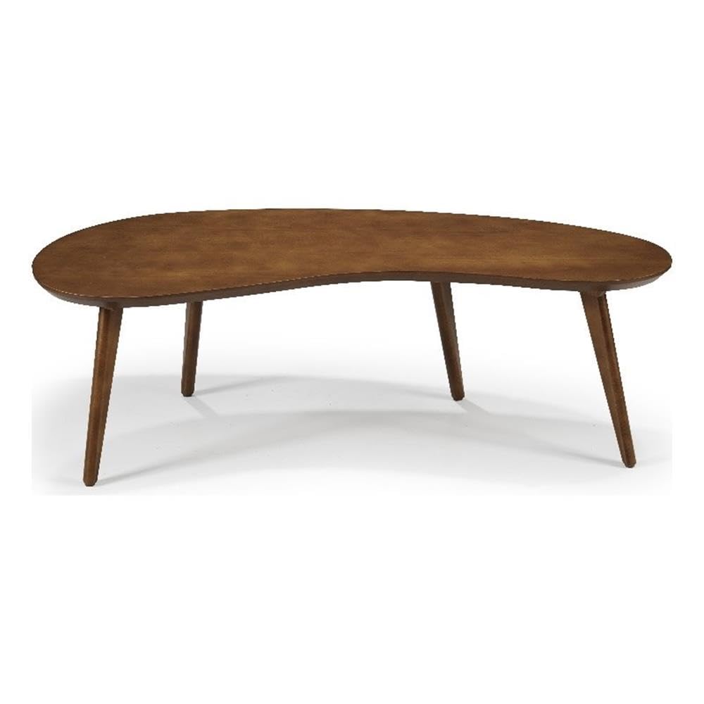 Mid Century Modern Abstract Shaped Coffee Table - Solid Wood with Castanho Finish - Perfect for Living Room, Lounge & Office Decor
