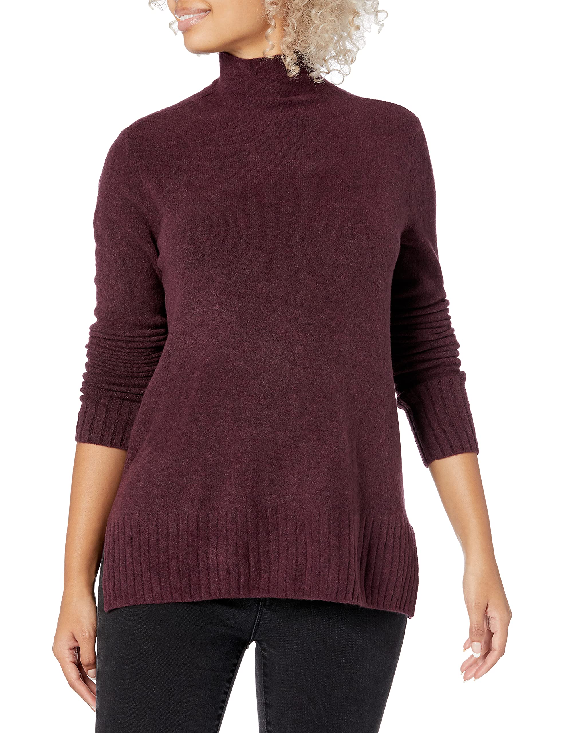 Goodthreads Women's Mid-Gauge Stretch Funnel Neck Sweater - Soft Knit Pullover for Fall & Winter - Casual Office Wear & Weekend Outfits