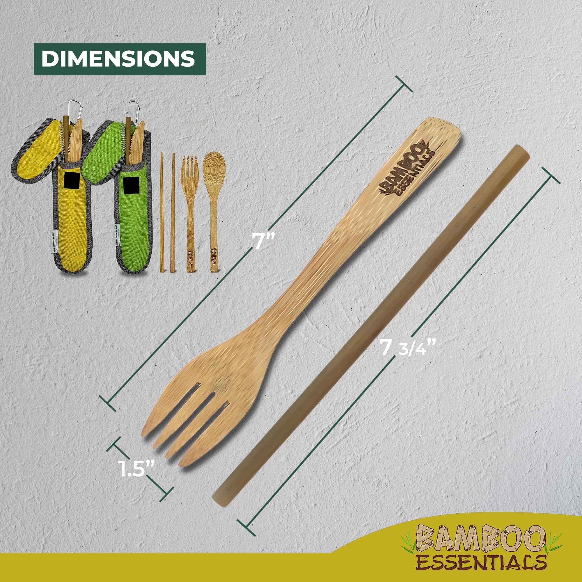 Travel Utensil Set with Case - Fork, Knife, Spoon for Camping & Picnics