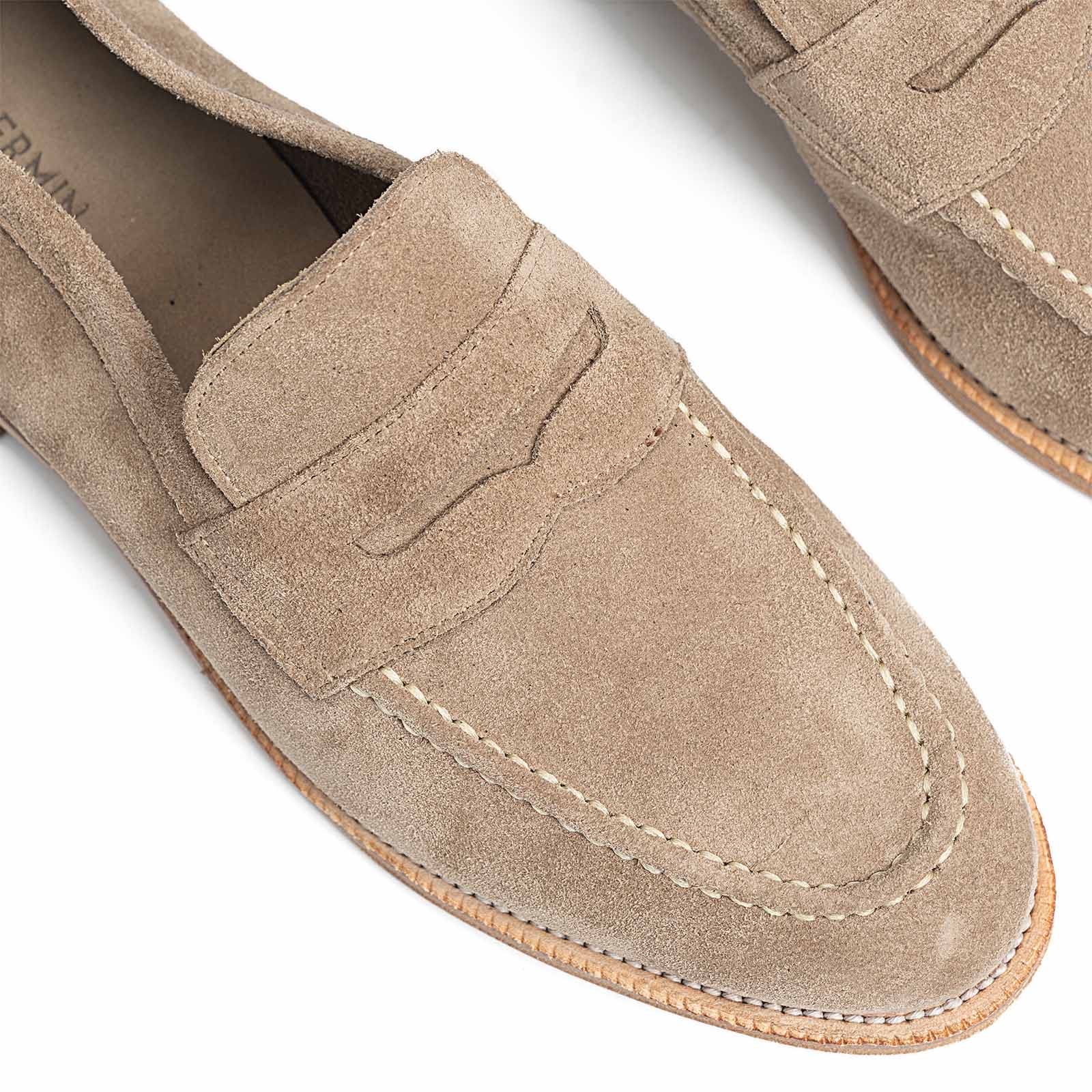 514511 Taupe Suede Shoes - Comfortable & Stylish Women's Loafers for Work, Casual & Travel
