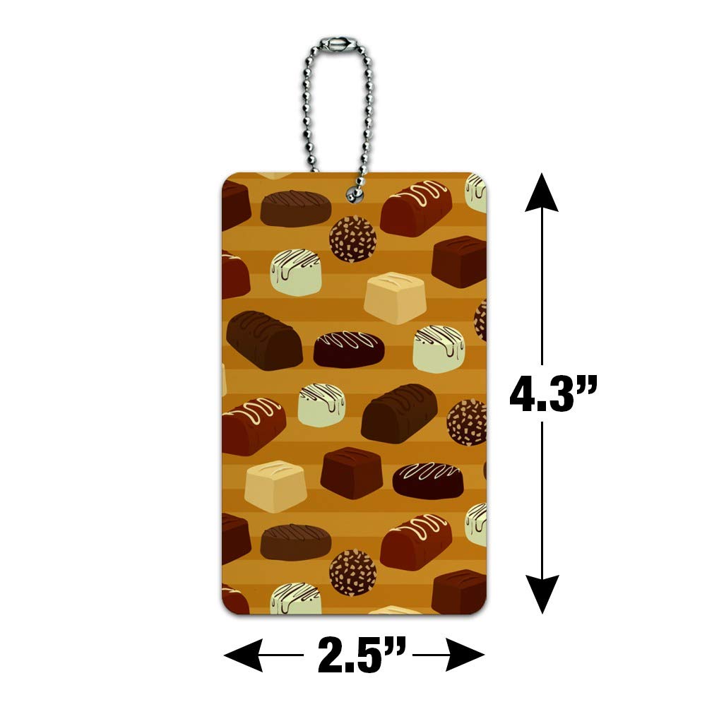 Gourmet Chocolate Candy Pattern Luggage Tag - Stylish Suitcase ID Tag for Travel Bags & Carry-Ons - Perfect for Vacation, Business Trips & Personalized Gift Giving