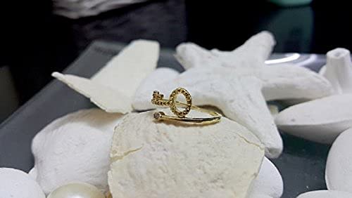 Tiny Gold Key Ring with Birthstone - Minimalist Jewelry for Daily Wear
