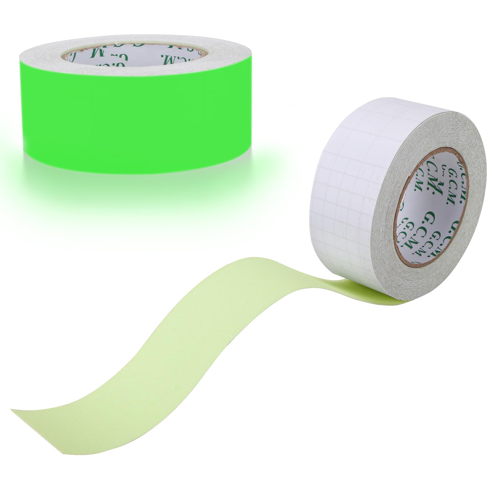 ZUEXT Glow in The Dark Anti-Slip Tape 2in x 30Ft - Waterproof Non-Slip Grip Friction Tape for Stairs, Steps & Ramps - Ideal for Indoor/Outdoor, Commercial & Industrial Use - Perfect for Stair Safety, Night Visibility & Wet Surface Traction