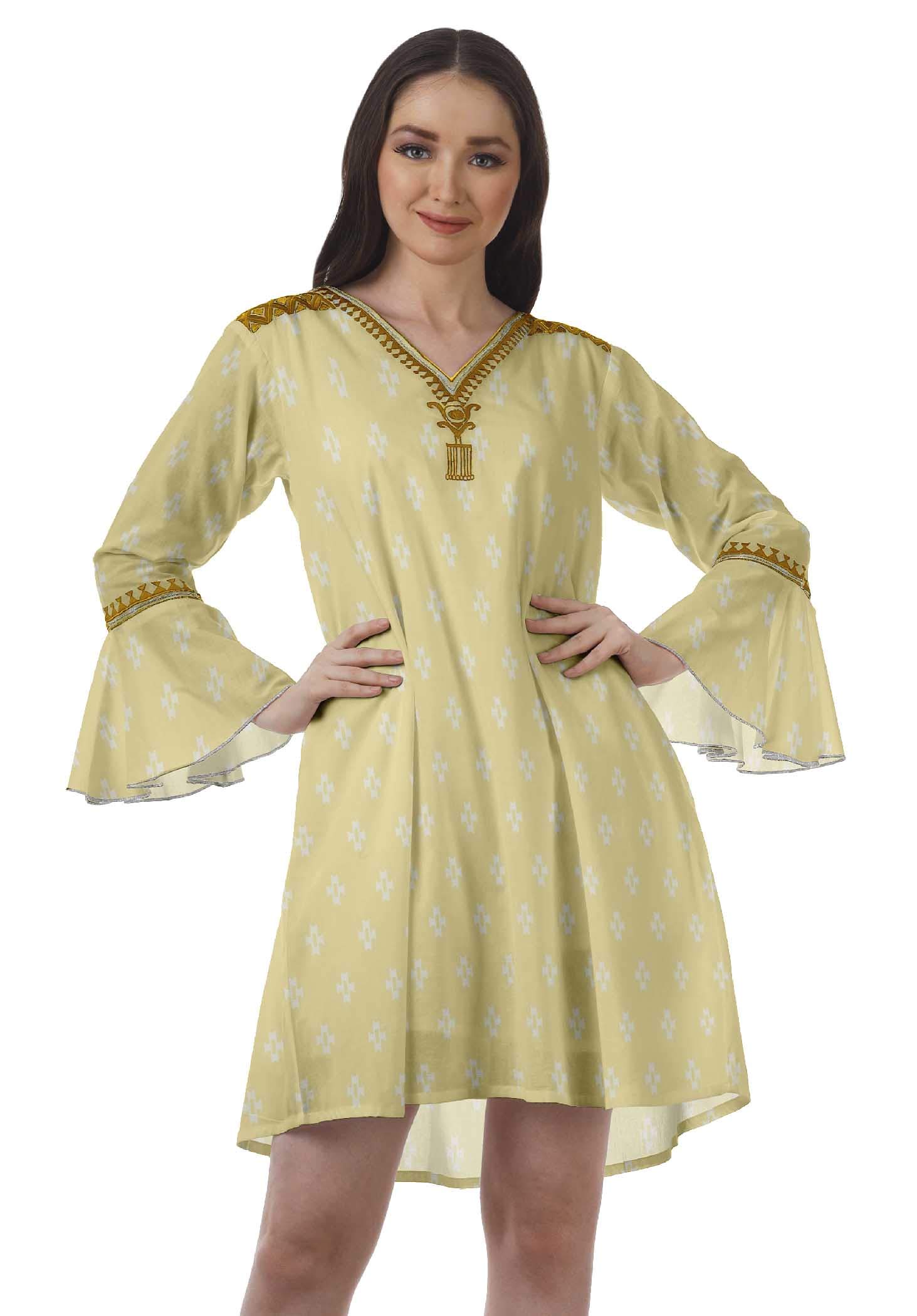 Moomaya Women's Floral Printed V-Neck Mini Dress with Flounce Sleeves - Summer Beach Dress, Party Outfit, Casual Wear for Vacation & Date Night