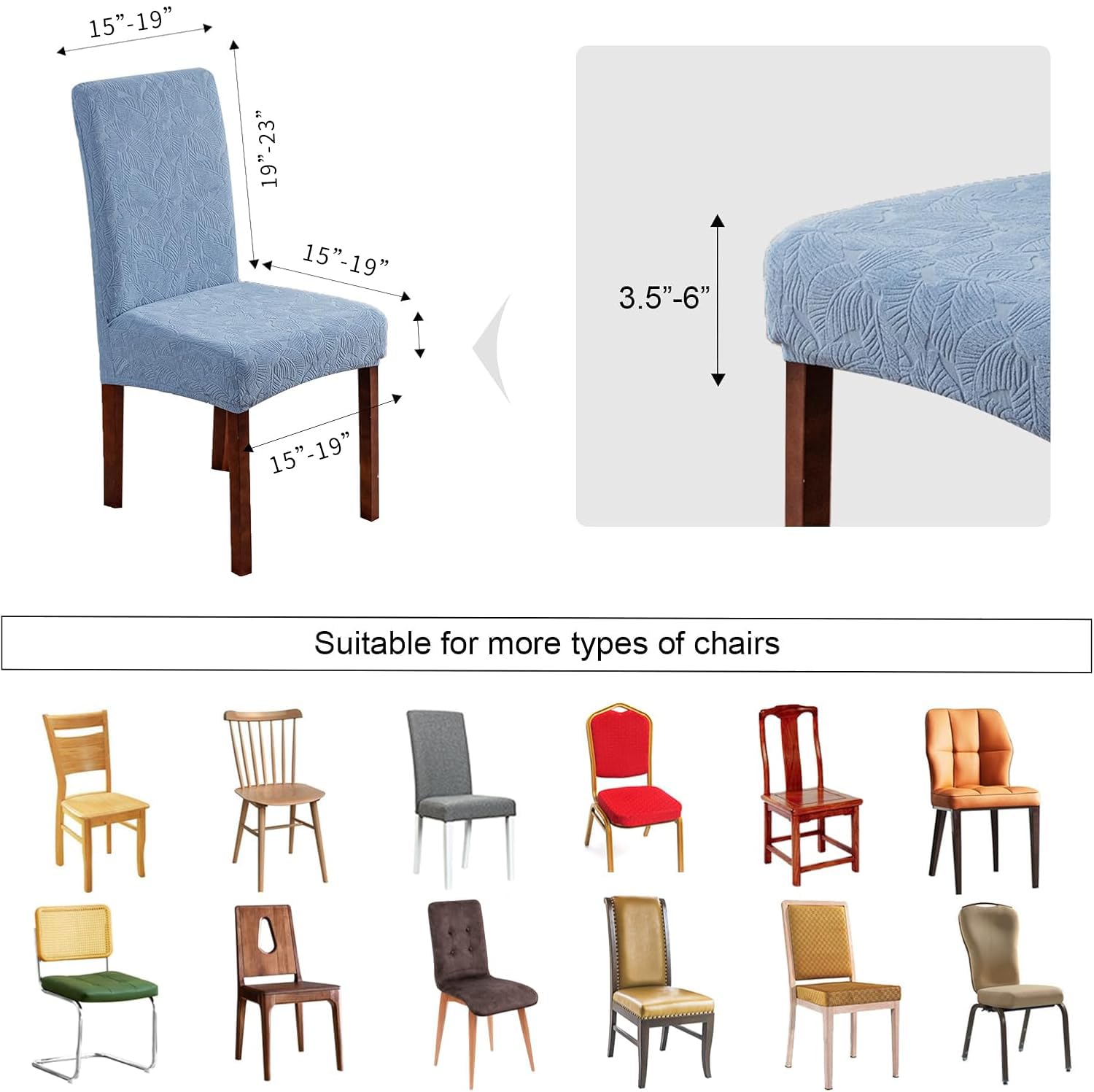 Waterproof Stretch Dining Chair Covers - Washable & Removable Slipcovers for Parsons Chairs - Kitchen & Dining Room Chair Protectors - Perfect for Everyday Use, Parties & Home Decor