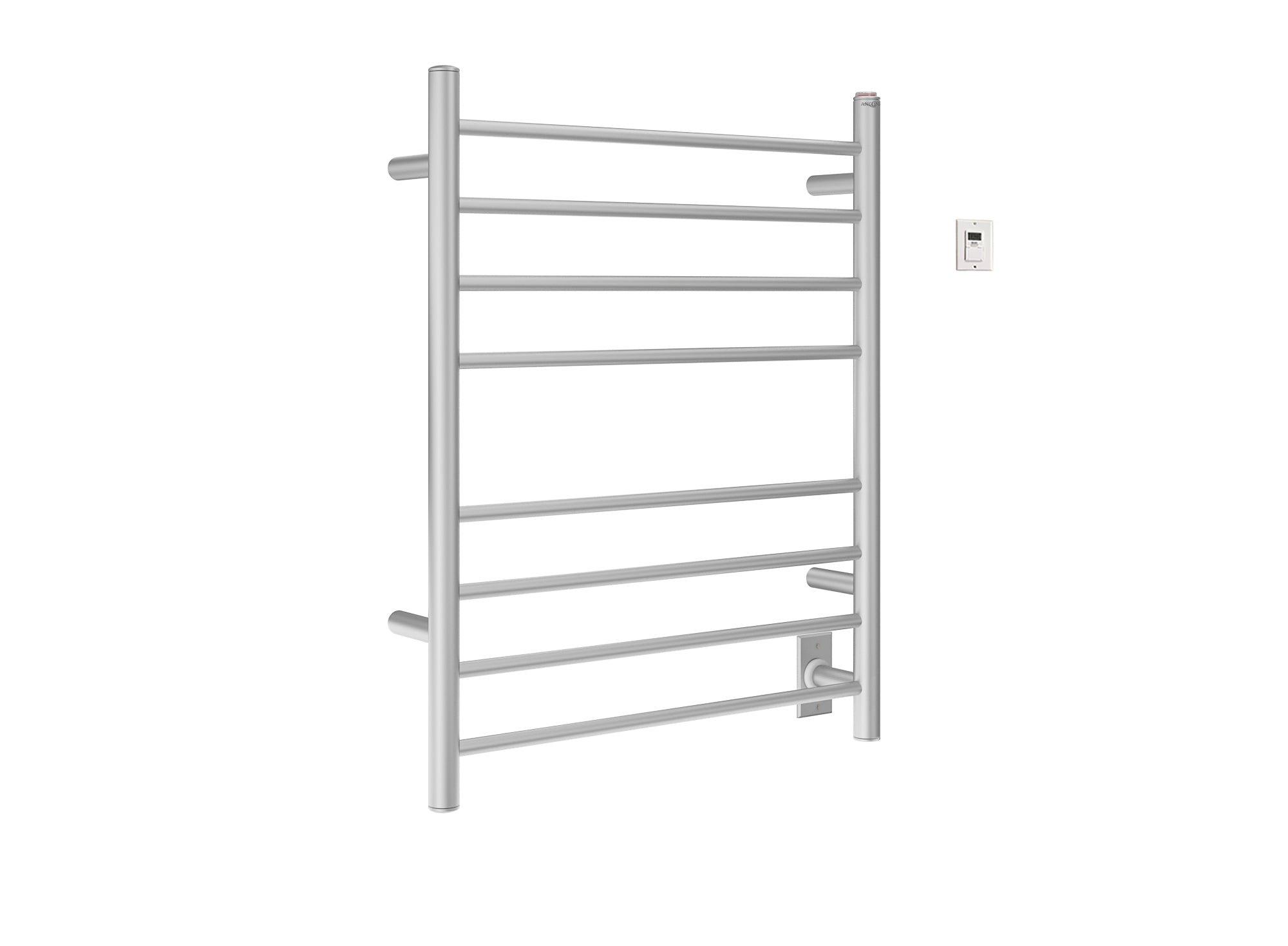 Premium 8-Bar Hardwired & Plug-in Towel Warmer - Brushed Stainless Steel with Digital Timer | Bathroom Luxury, Spa Experience, Hotel-Style Warm Towels for Home
