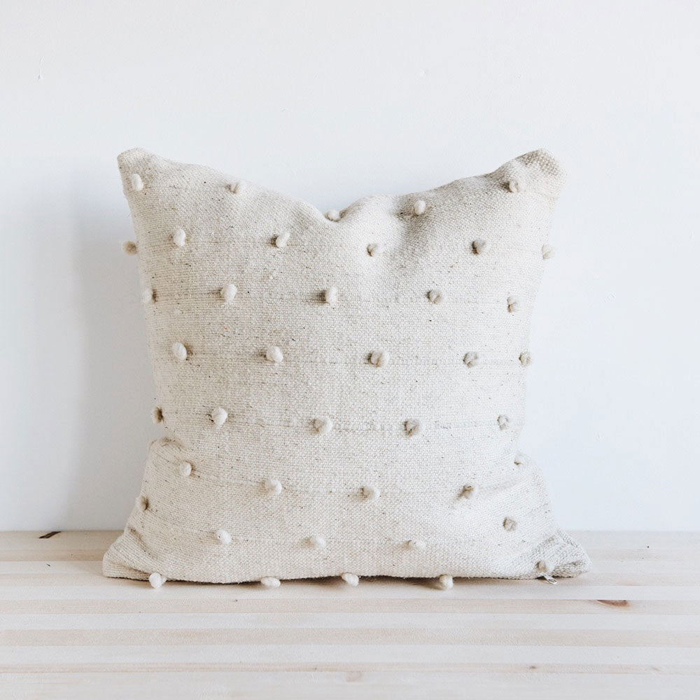 Soft Wool Throw Pillow Cover with Natural Loops - Cozy Home Decor for Living Room, Bedroom & Sofa - Perfect for Fall and Winter Seasons