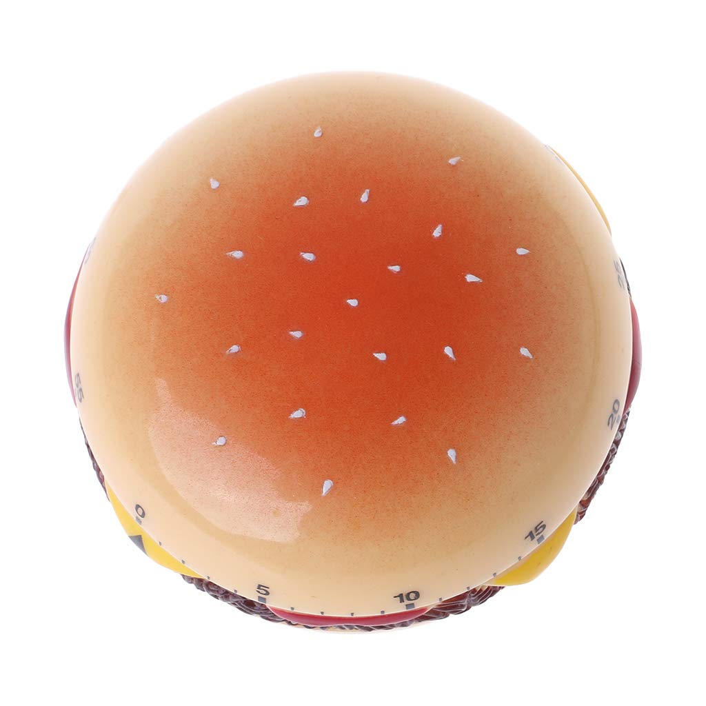 60 Minute Mechanical Kitchen Timer - Digital Countdown Alarm for Cooking, Baking & BBQ - Perfect Hamburger-Shaped Home Decor & Cooking Tool