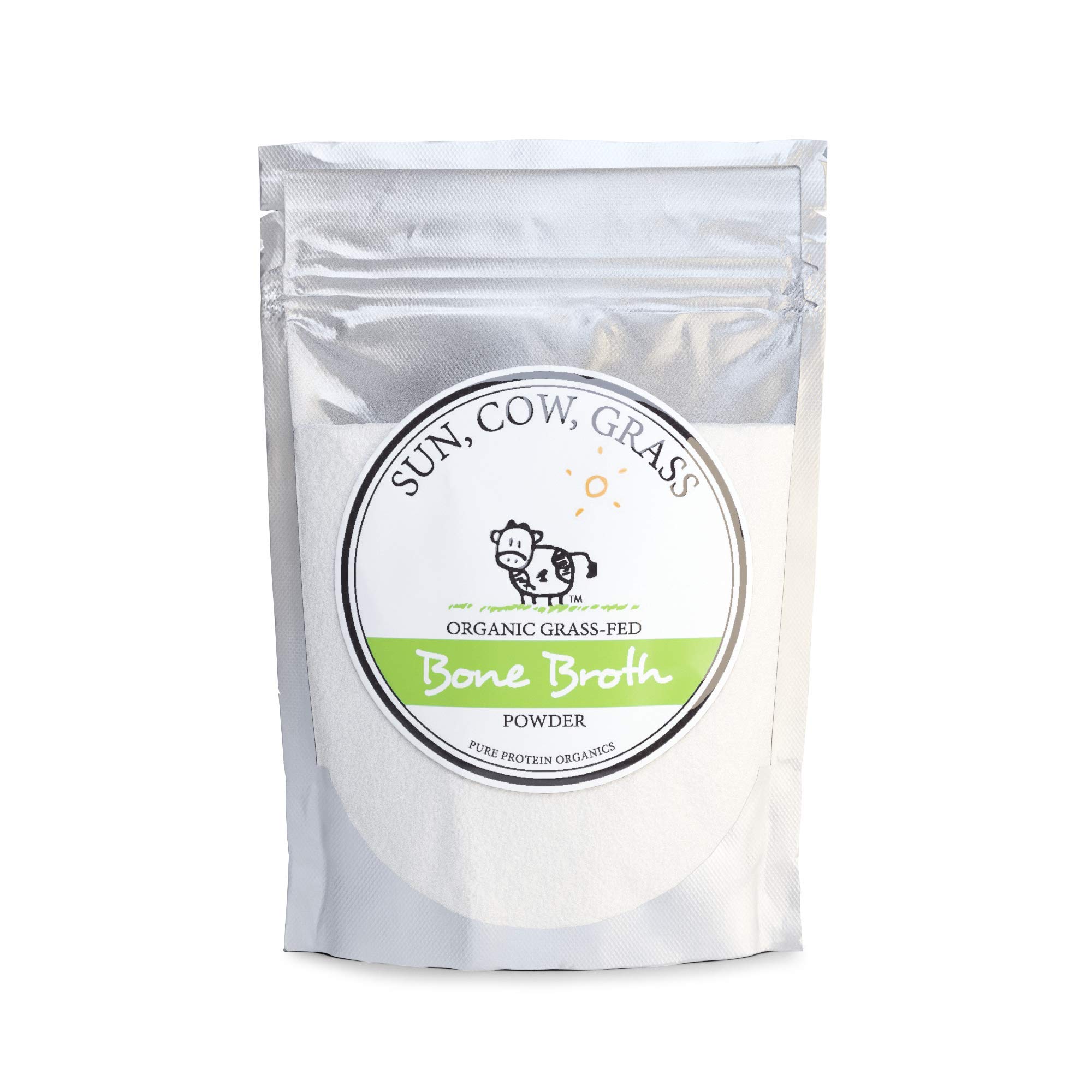 Organic Grass-Fed Beef Bone Broth Powder - Pure Protein, Non-Gelling, 1lb | Keto & Paleo Friendly, Gut Health Support | Perfect for Soups, Smoothies & Cooking