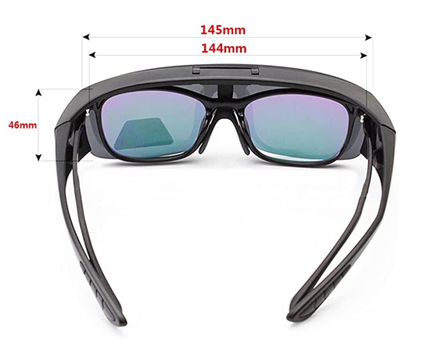 Polarized Flip-Up Sunglasses for Over Prescription Glasses - UV400 Protection, Light Blocking Wrap-Around Shield - Perfect for Driving, Fishing & Outdoor Activities