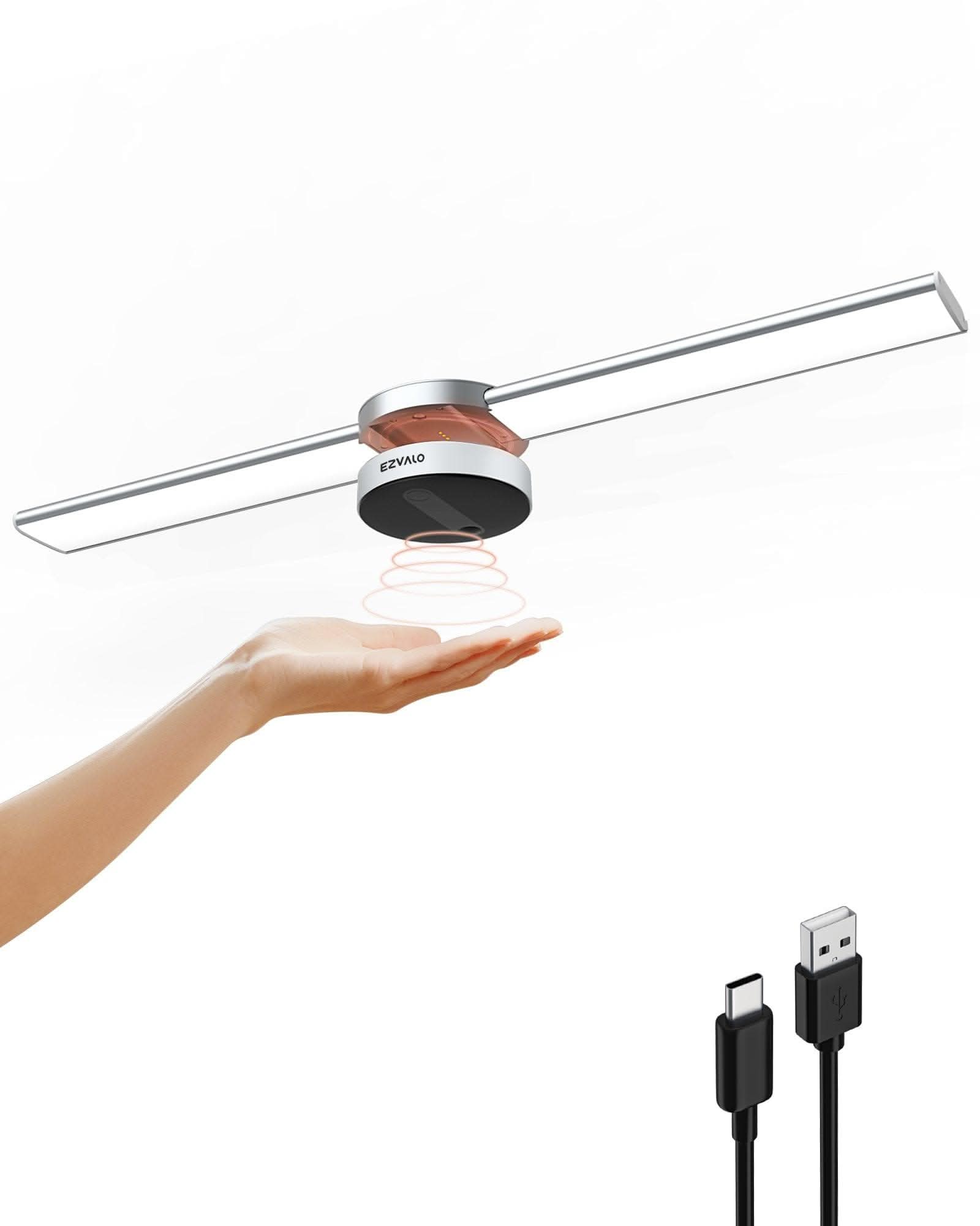 EZVALO EzLumiBar Pro Motion Sensor LED Cabinet Light - Rechargeable Under Cabinet Lighting with Hand Sweep Dimming, 3 Brightness Modes - Perfect for Kitchen, Closet, Bookshelf & Night Light Use