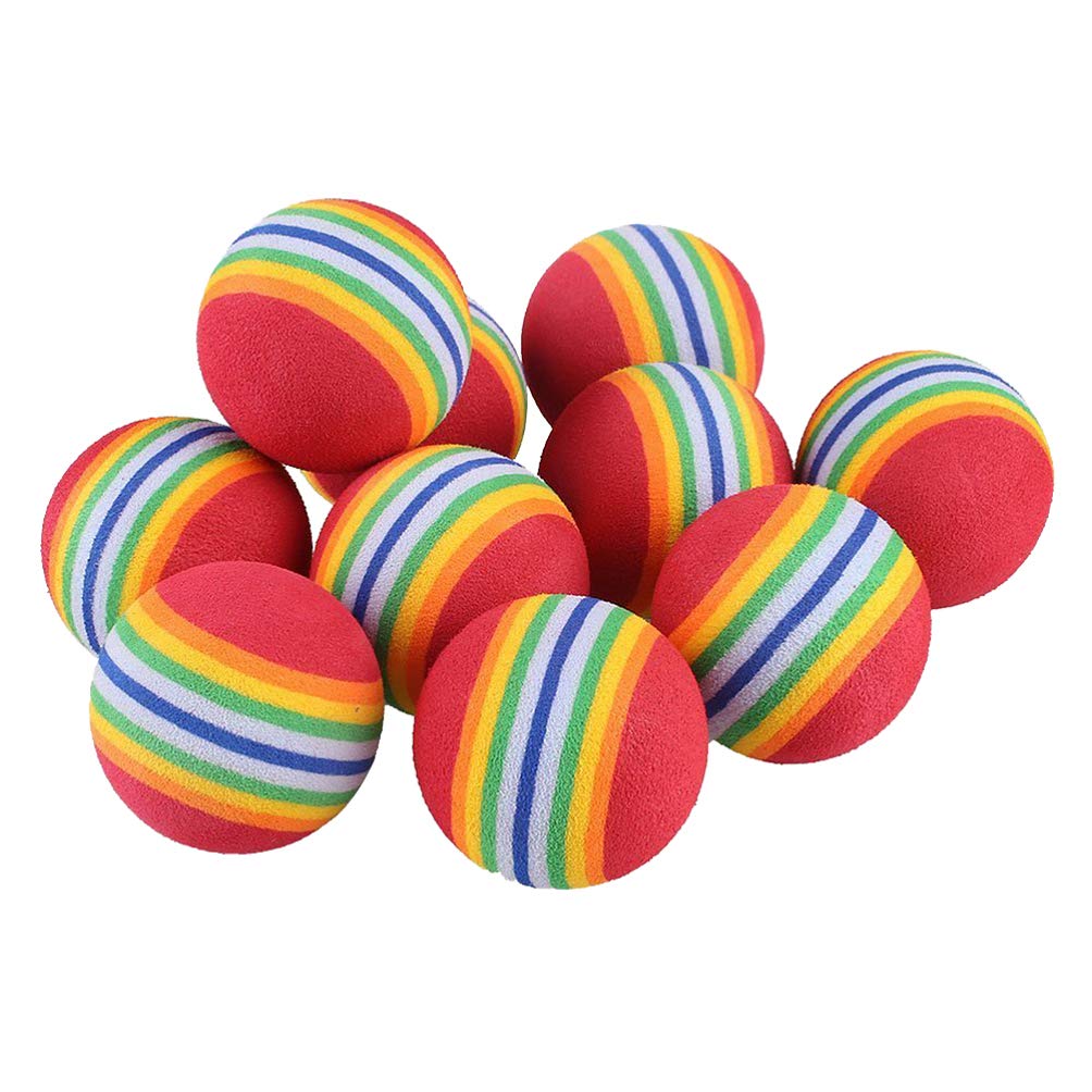 Balacoo 10PCS Sponge Cat Toy Rainbow Balls - Interactive Chew Training Toys for Kittens & Puppies, Random Colors - Perfect for Playtime, Teething Relief & Bonding with Pets