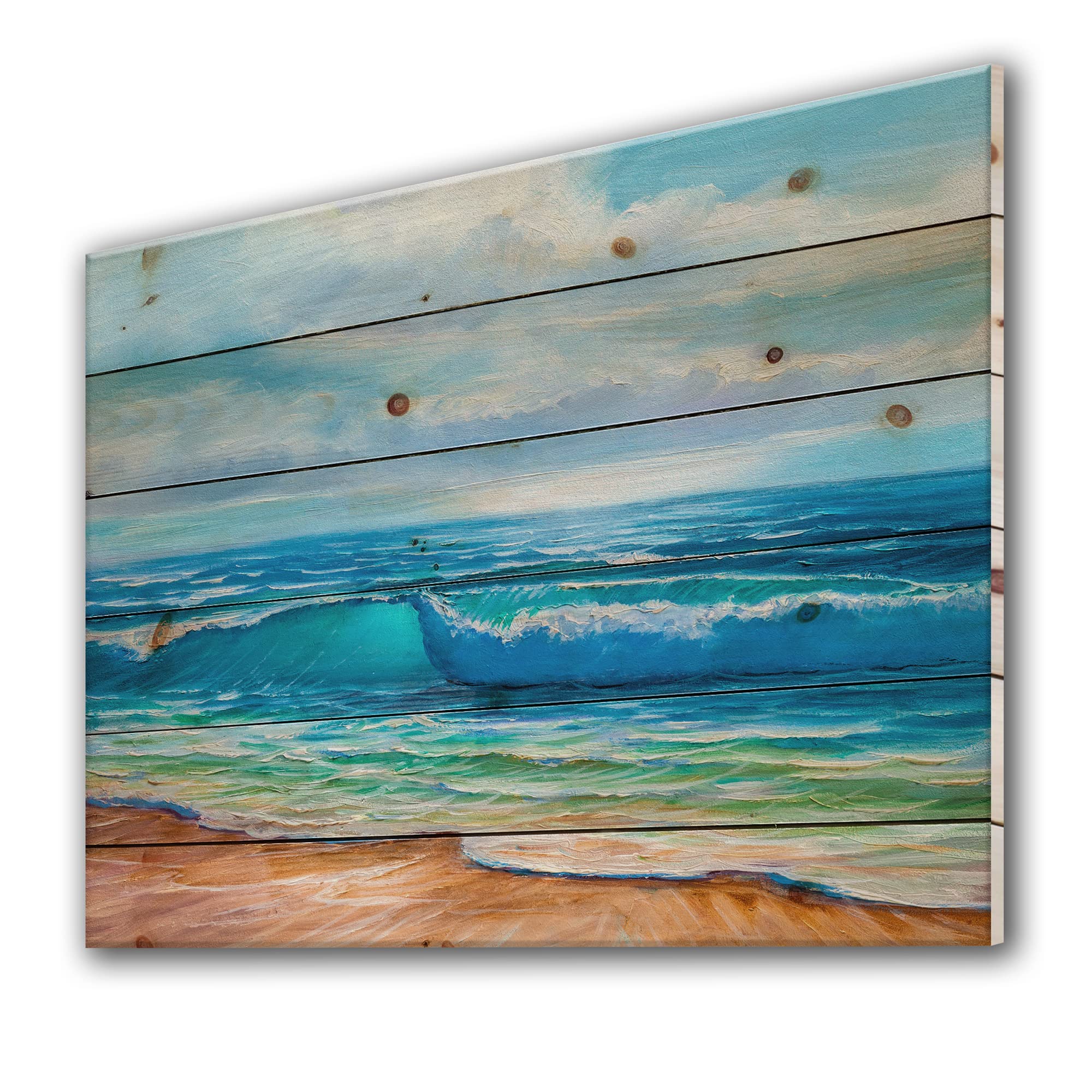 Sunshine Waves Coastal Wood Wall Art - Nautical Decor for Beach Homes