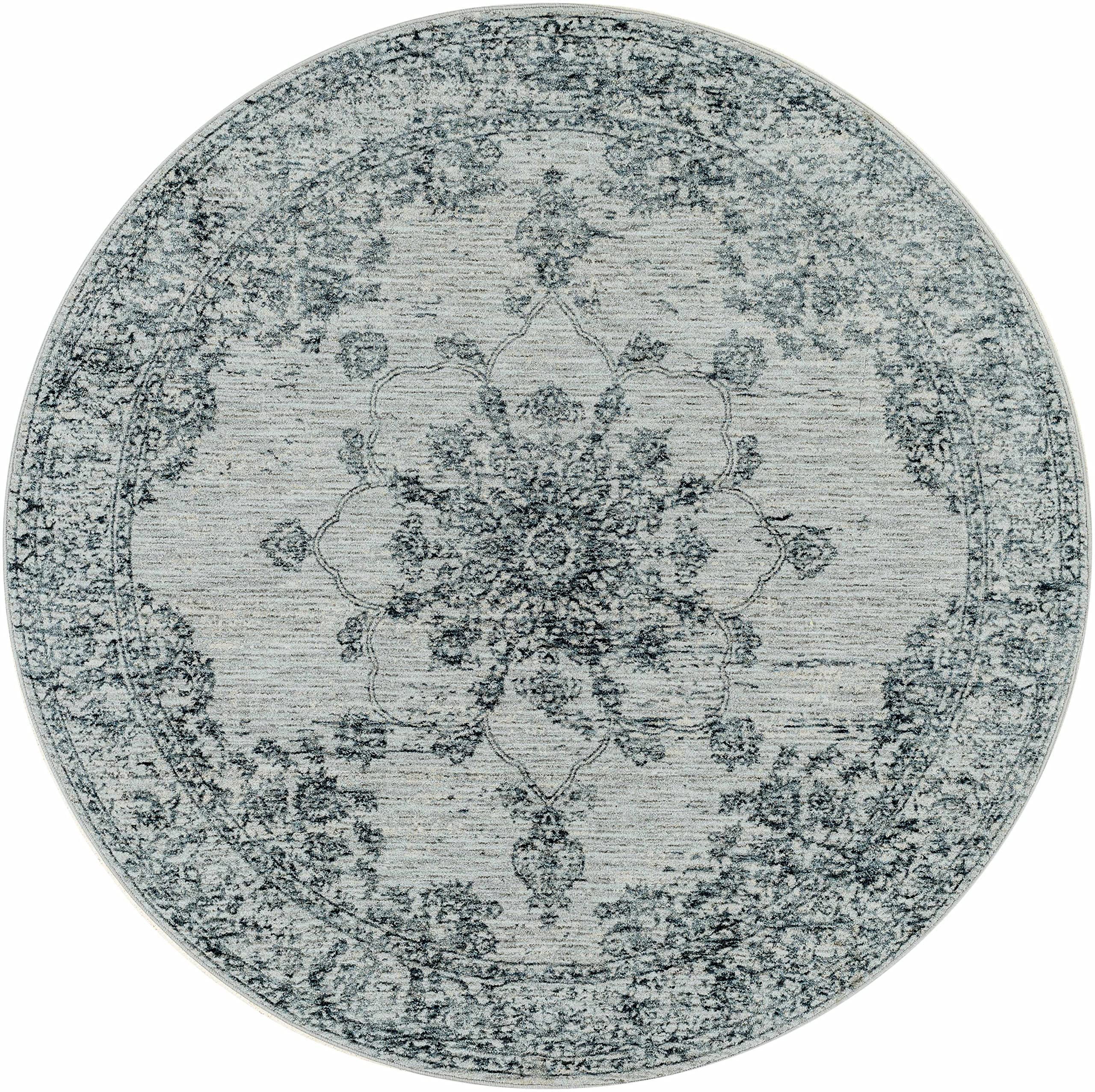 Hauteloom Wandina Traditional Beige Blue Gray Area Rug 2' x 3' - Soft Non-Slip Living Room Bedroom Rug for Home Decor, Cozy Floor Mat for Family Spaces