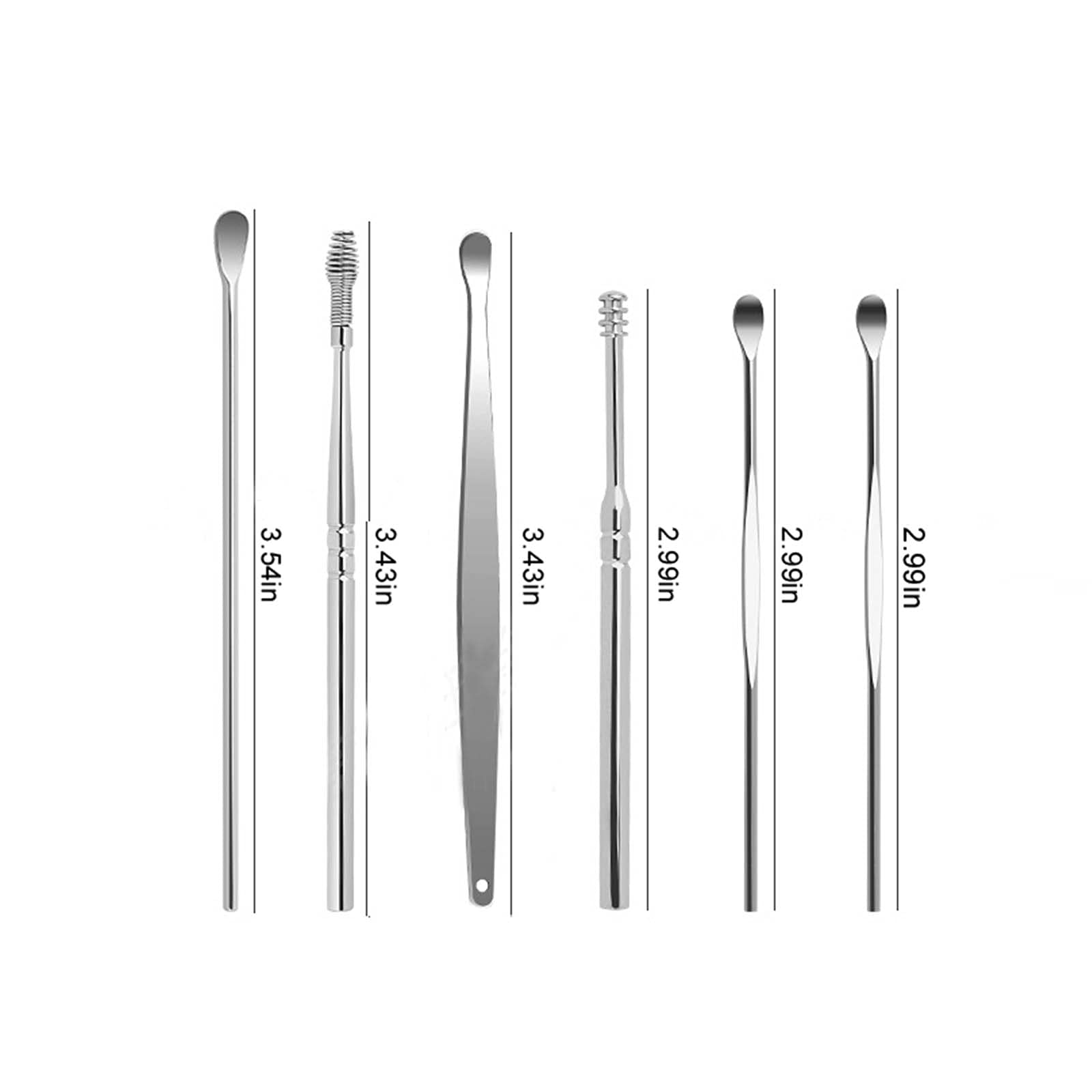 7PCS Professional Ear Wax Removal Kit - Reusable Spiral Ear Cleaner Tools Set with Curette for Safe Earwax Cleaning at Home, Travel & First Aid Use