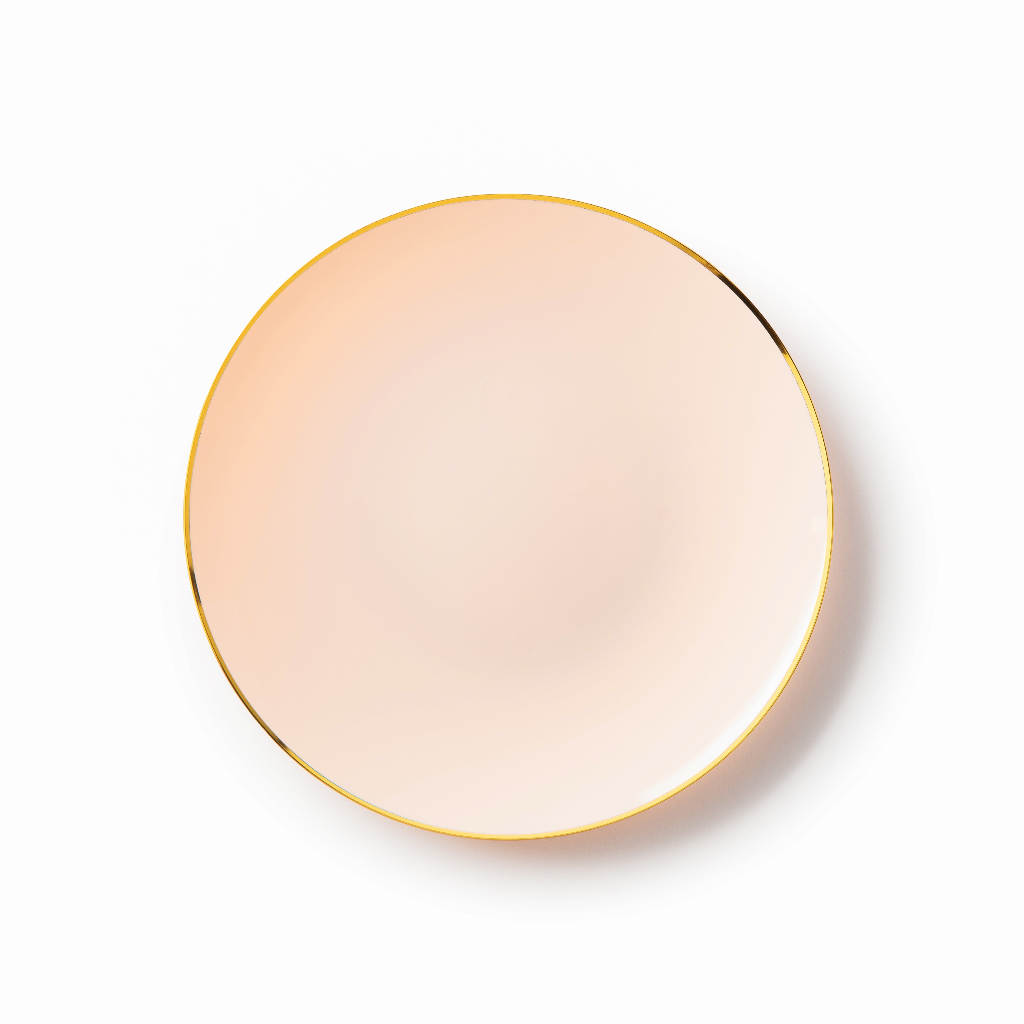 32-Piece Pink & Gold Round Plastic Dinnerware Set - 16 Place Settings - BPA-Free Eco-Friendly Disposable Plates, Cups, Forks & Spoons - Perfect for Birthday Parties, Baby Showers & Outdoor Events