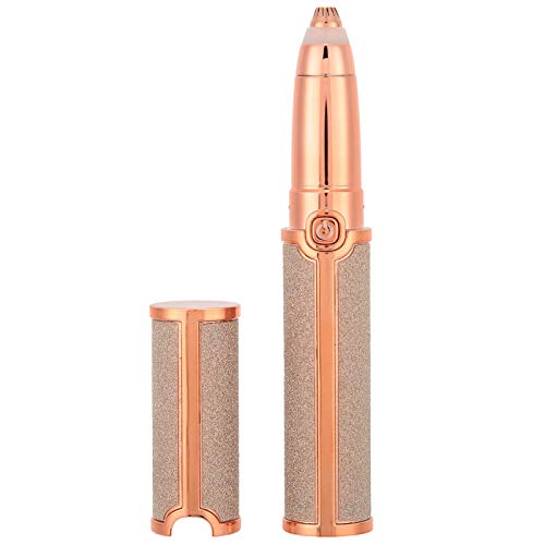 SOONALL Electric Eyebrow Trimmer for Women - USB Rechargeable Hair Remover, Painless Facial Hair Removal, Portable Lipstick Design Makeup Shaver - Gold | Perfect for Travel, Home Use & Daily Grooming Routine